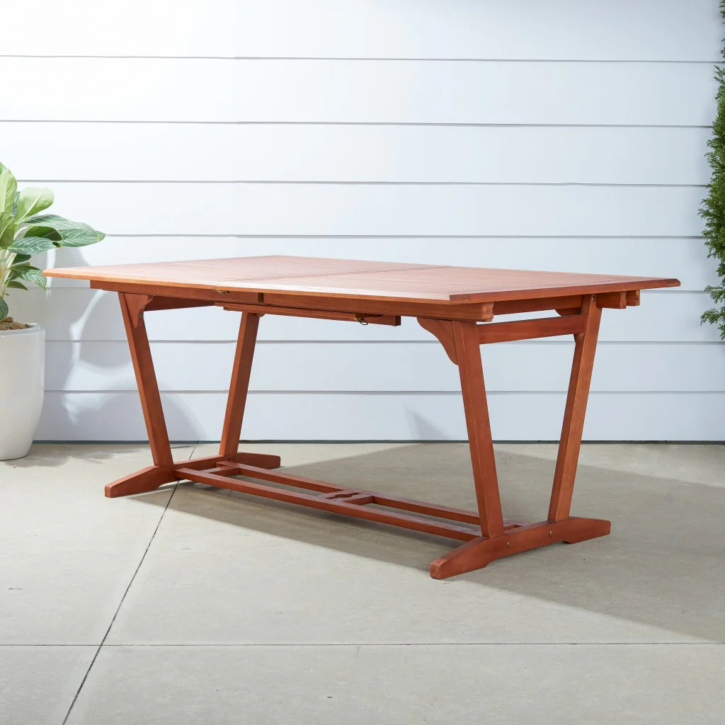 Sienna Brown Extendable Dining Table By Homeroots