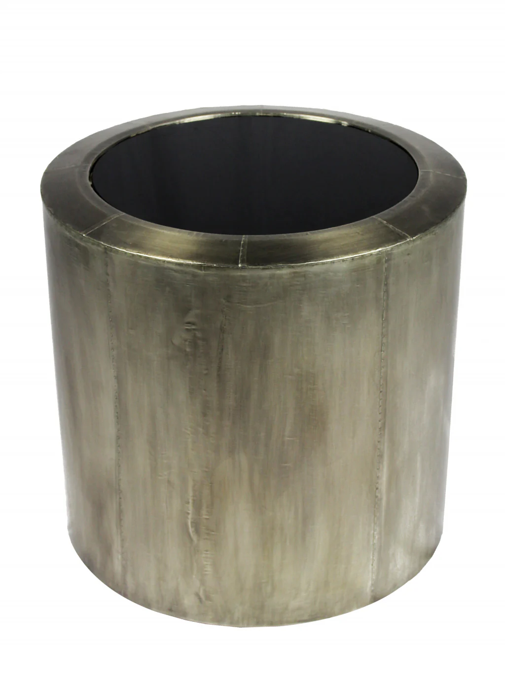 Silver And Black Glass And Metal Round End Table By Homeroots
