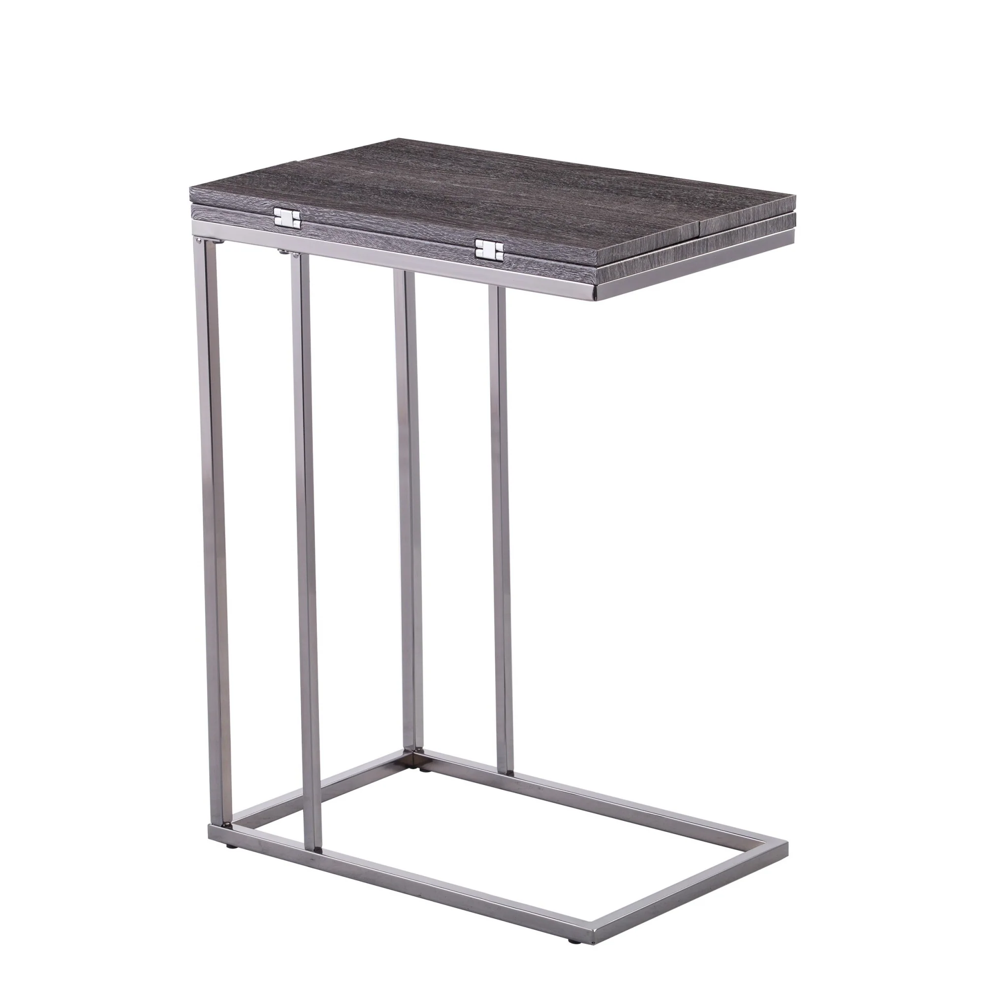 Silver And Gray Expandable Rectangular End Table By Homeroots