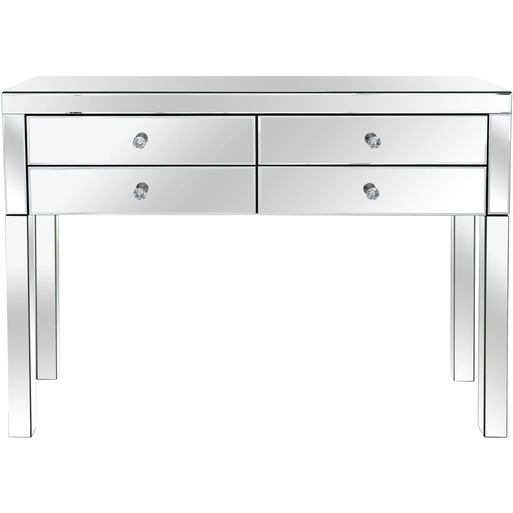 Silver Four Drawer Console Table By Homeroots
