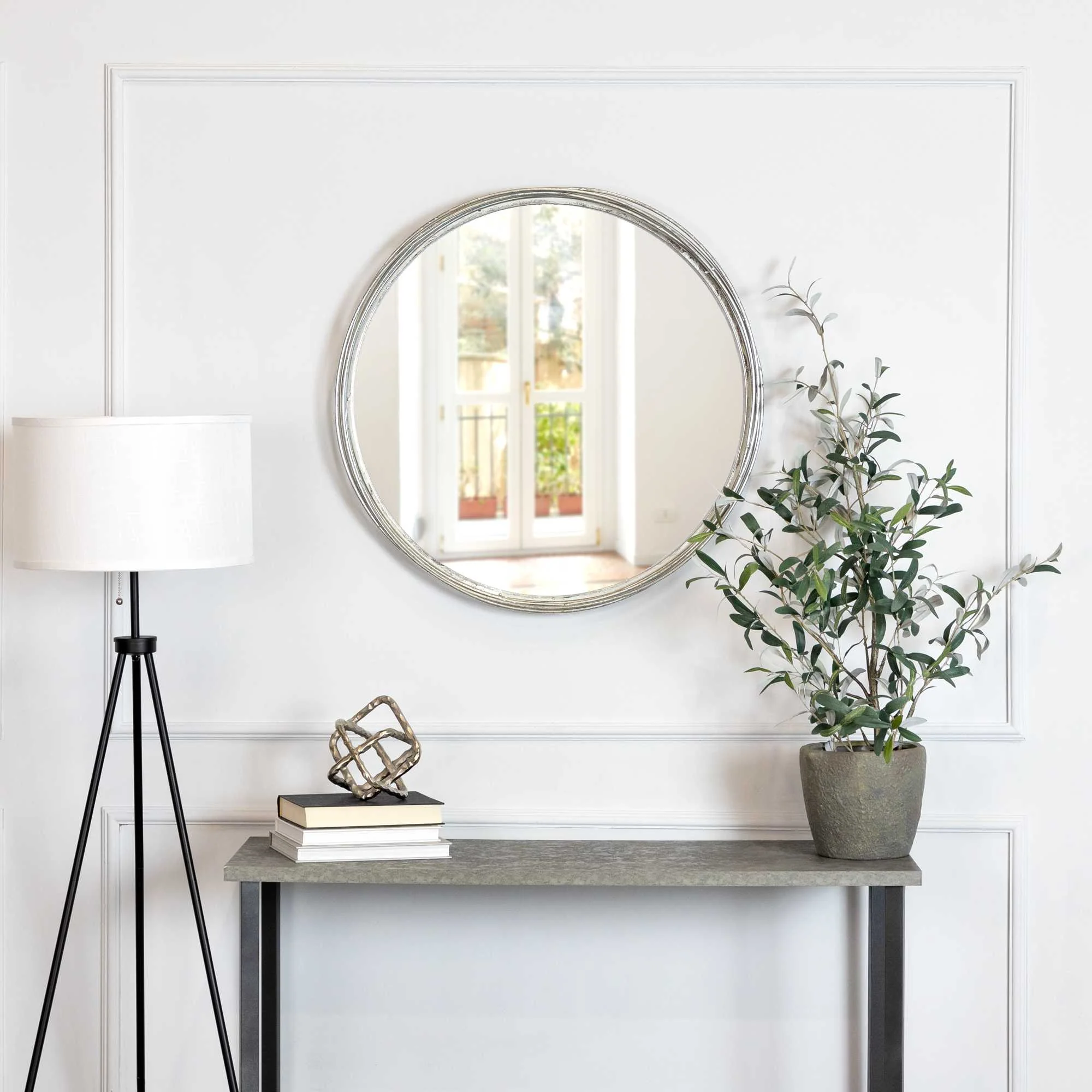 Silver Intertwined Wall Mirror By Homeroots