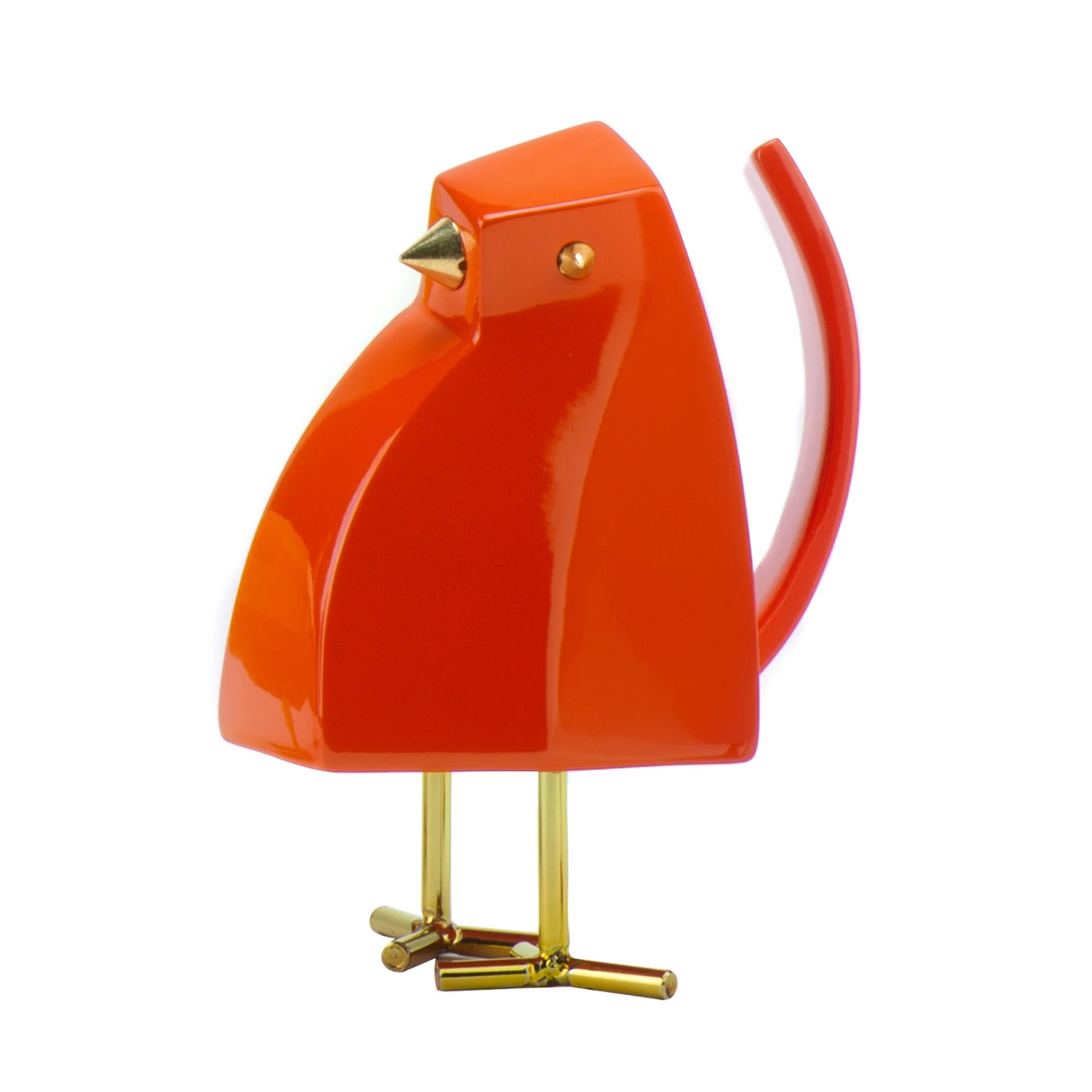 Small Orange and Gold Bird Sculpture By Homeroots