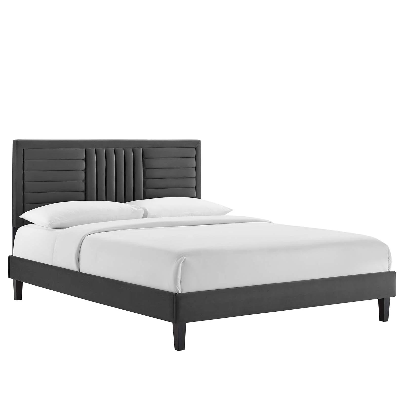 Sofia Channel Tufted Performance Velvet Full Platform Bed By Modway - MOD-6999 - Image 2