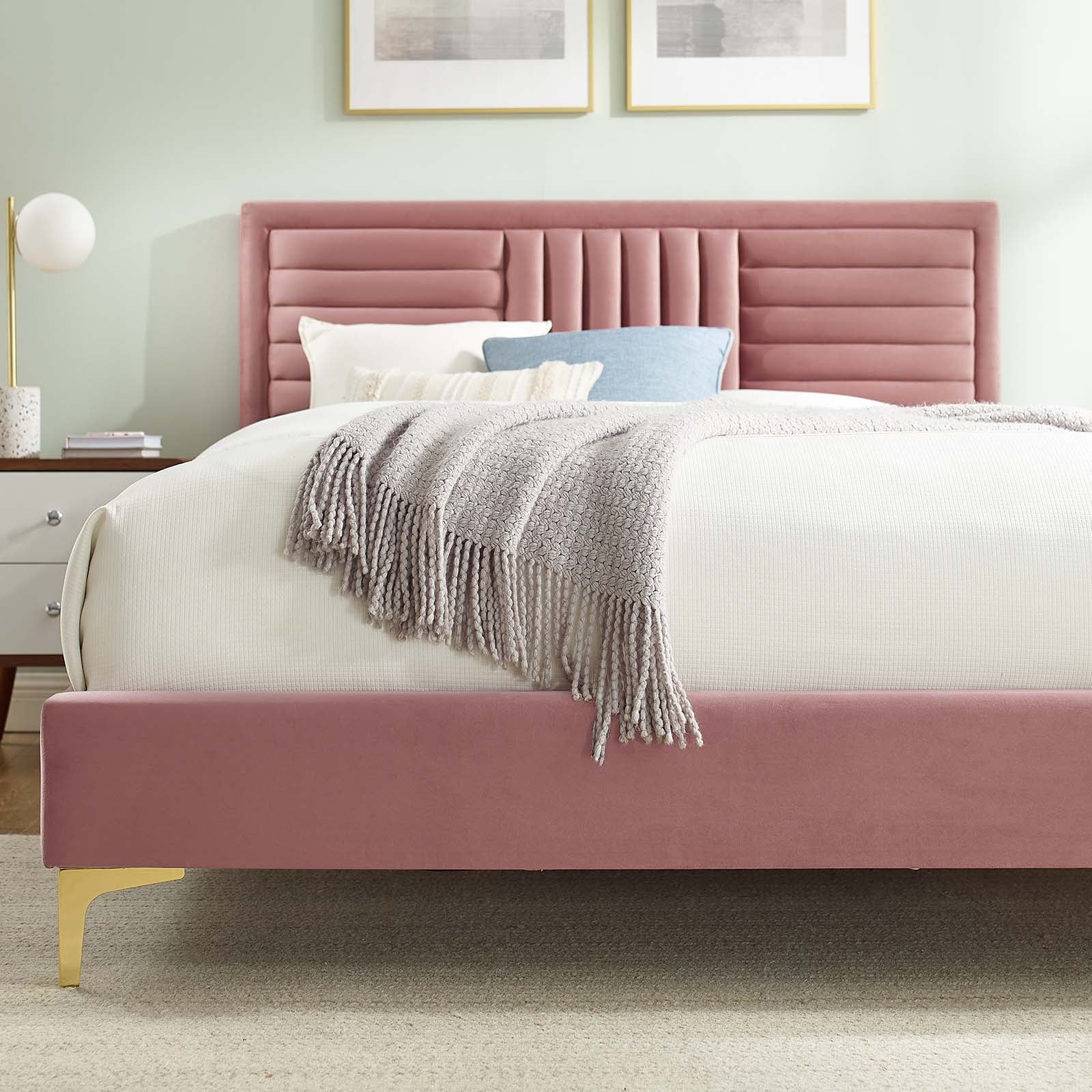 Sofia Channel Tufted Performance Velvet Queen Platform Bed By Modway - MOD-6979 - Image 15