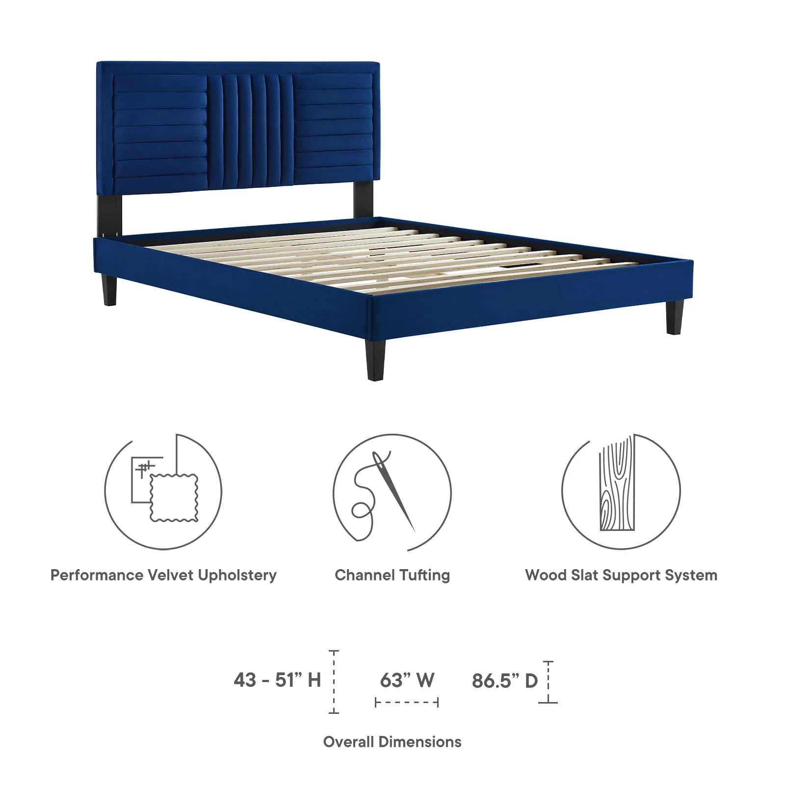 Sofia Channel Tufted Performance Velvet Twin Platform Bed By Modway - MOD-6987 - Image 21