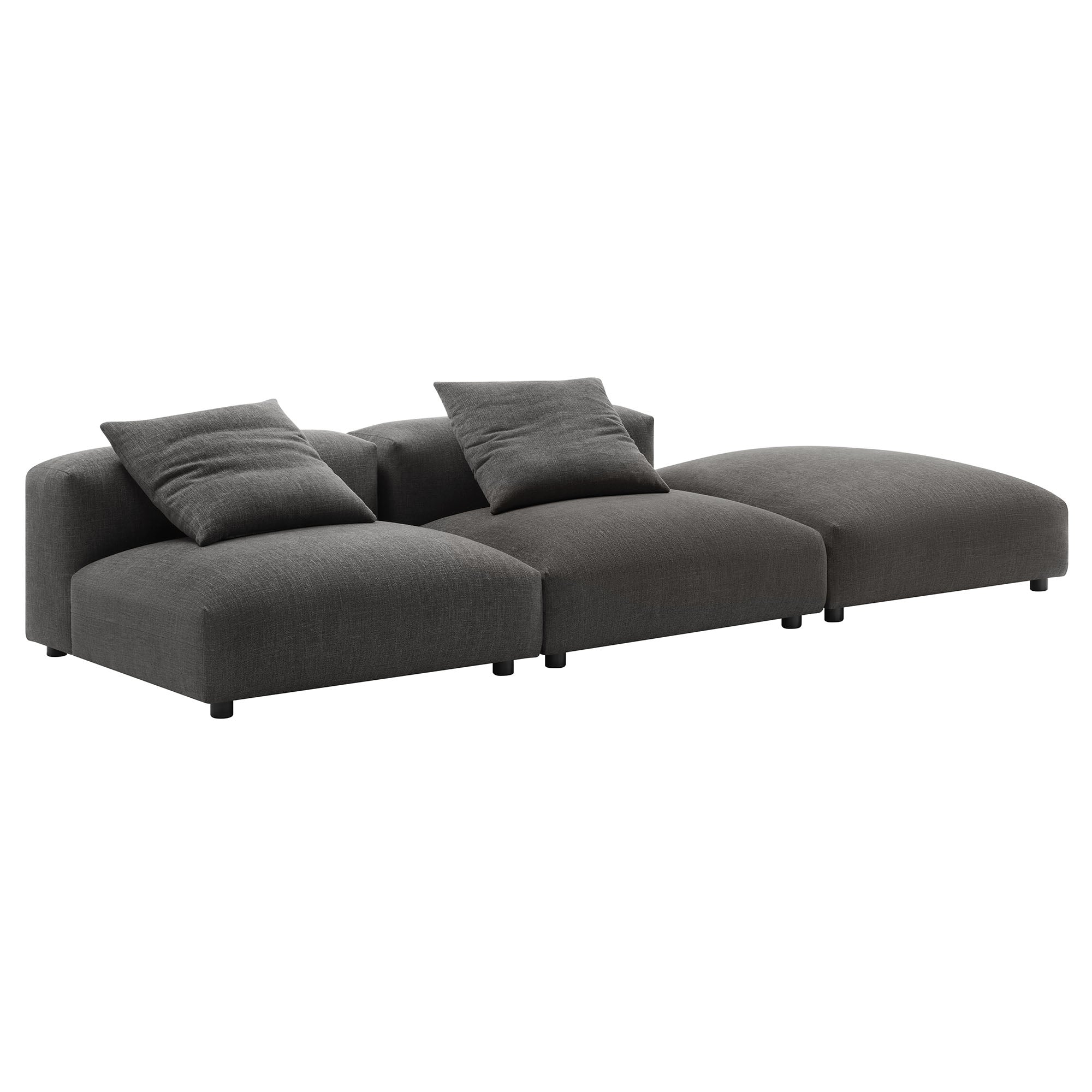 Solace 3-Piece Modular Upholstered Fabric Sectional Sofa by Modway - Image 3