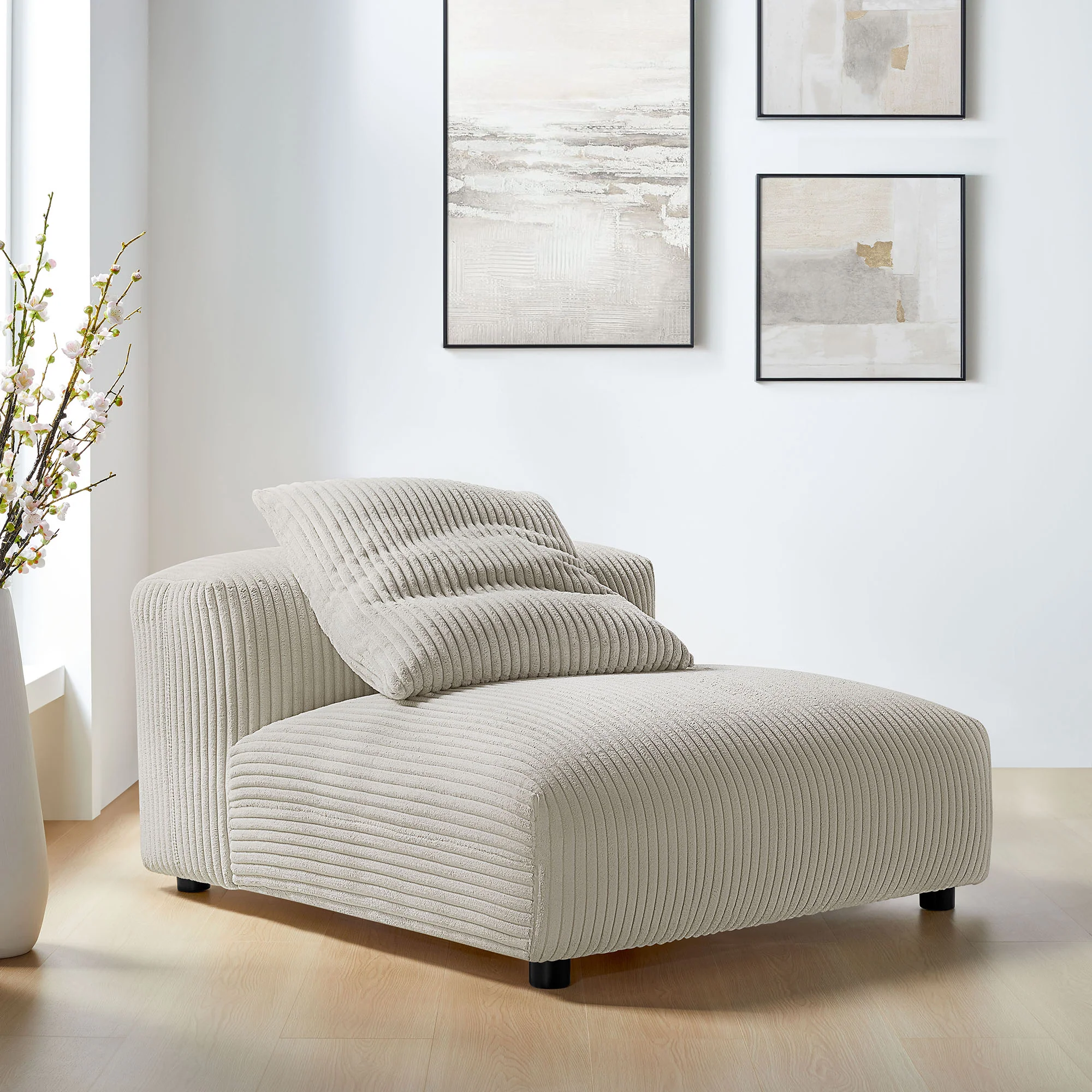 Solace Modular Corduroy Upholstered Armless Chair by Modway