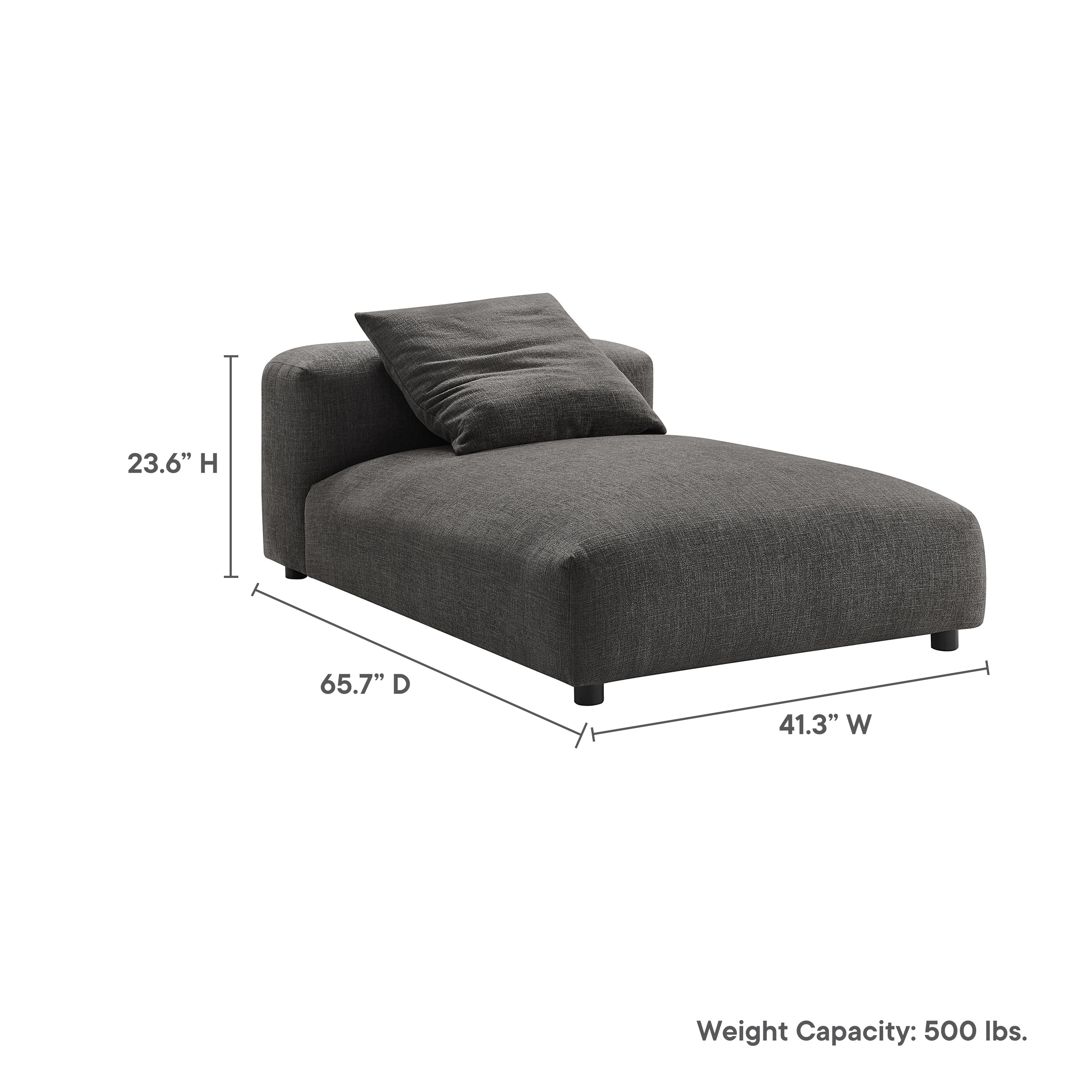 Solace Modular Upholstered Fabric Armless Chaise Lounge by Modway - Image 9