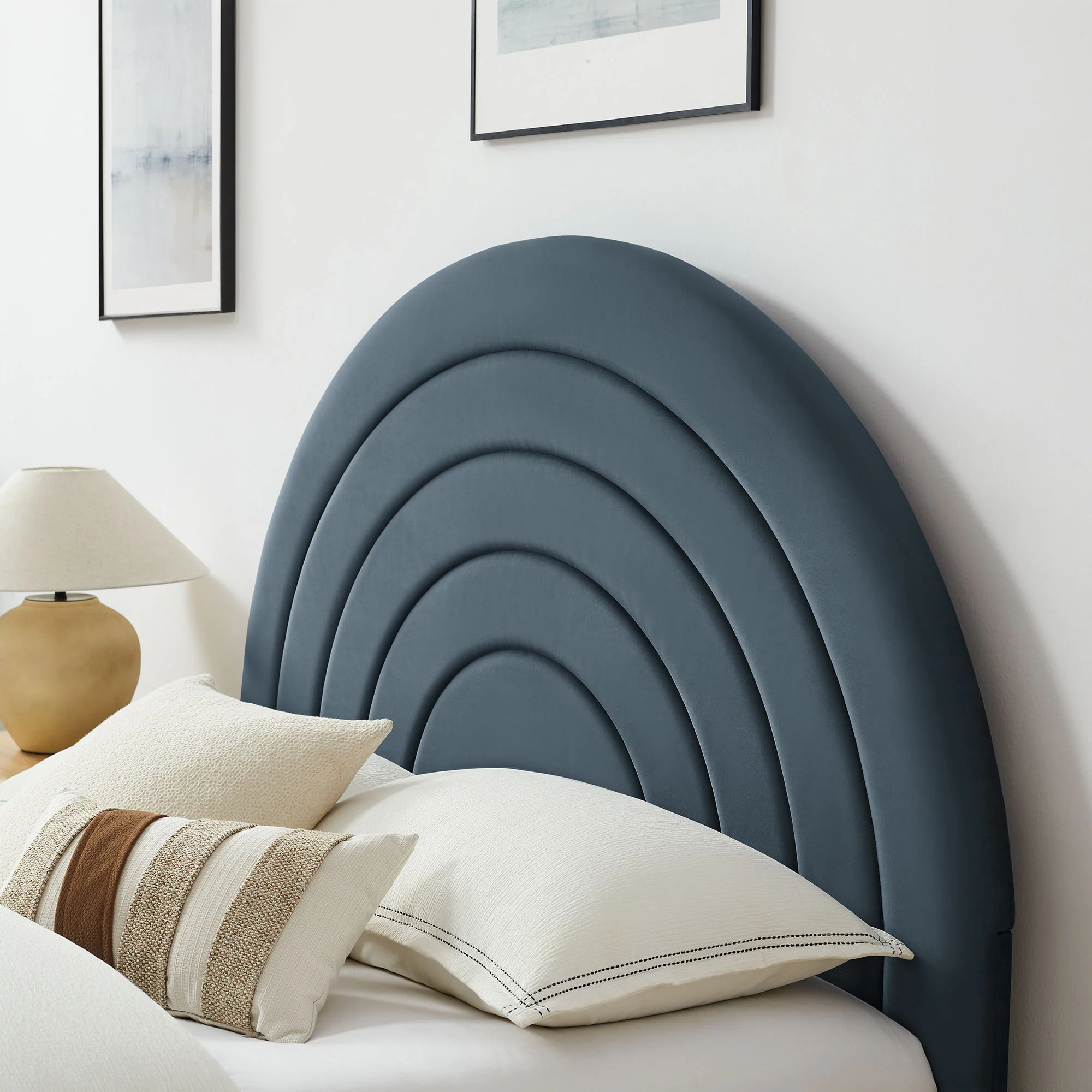 Solana Arched Performance Velvet Full Platform Bed by Modway - Image 15