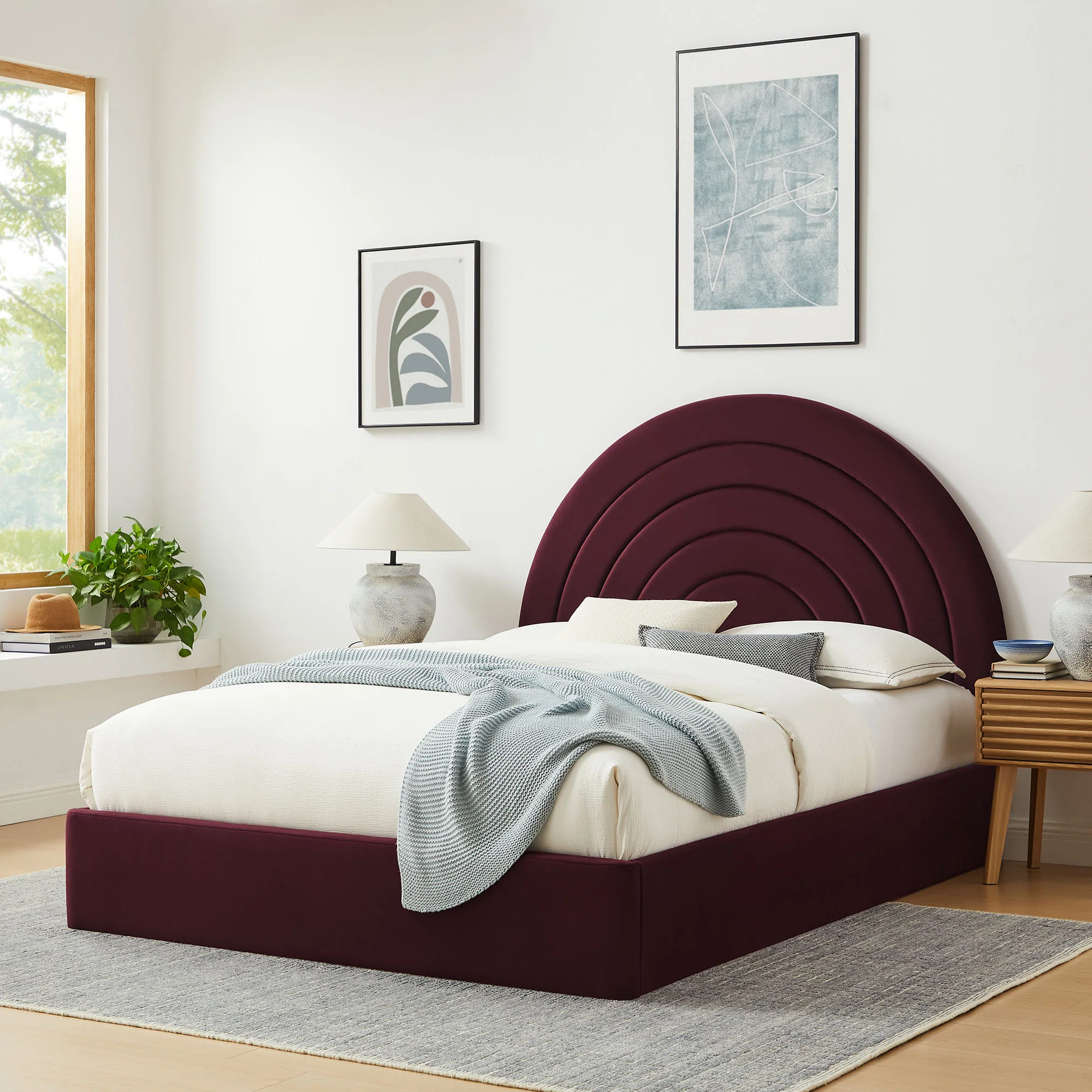 Solana Arched Performance Velvet Full Platform Bed by Modway - Image 34