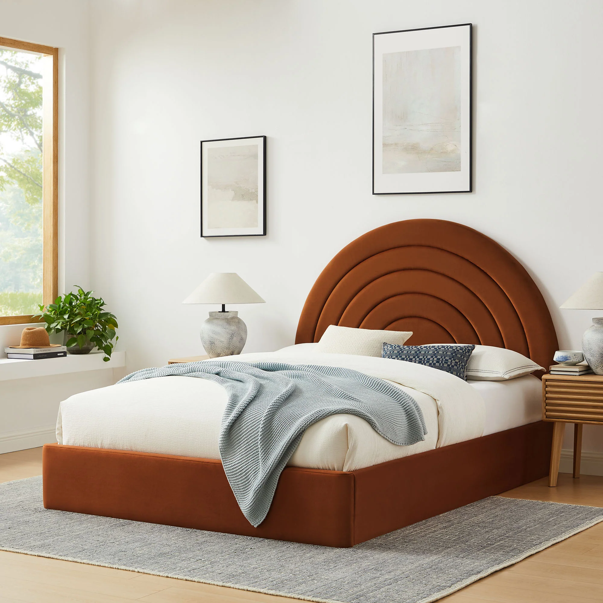 Solana Arched Performance Velvet Full Platform Bed by Modway - Image 43