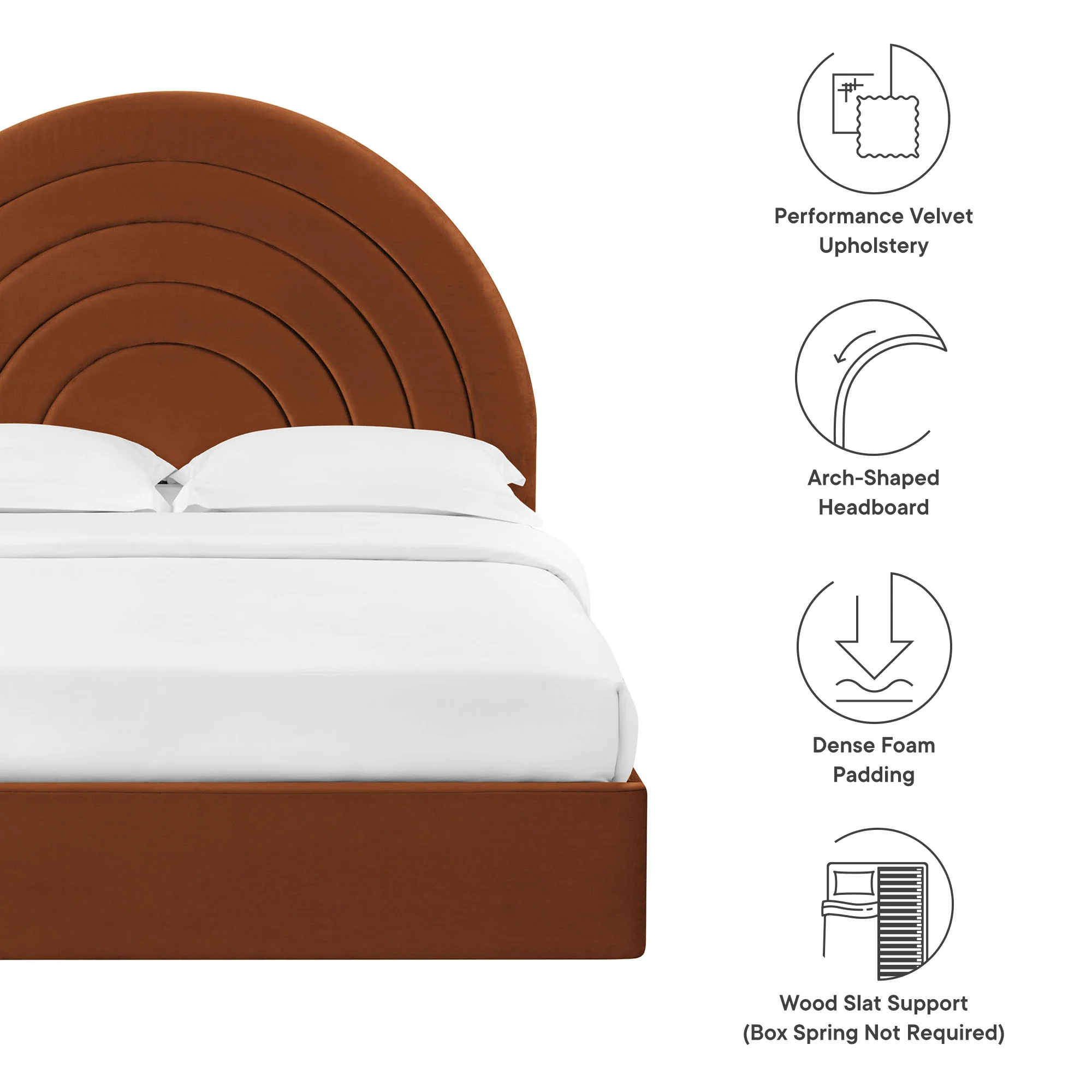 Solana Arched Performance Velvet Full Platform Bed by Modway - Image 44