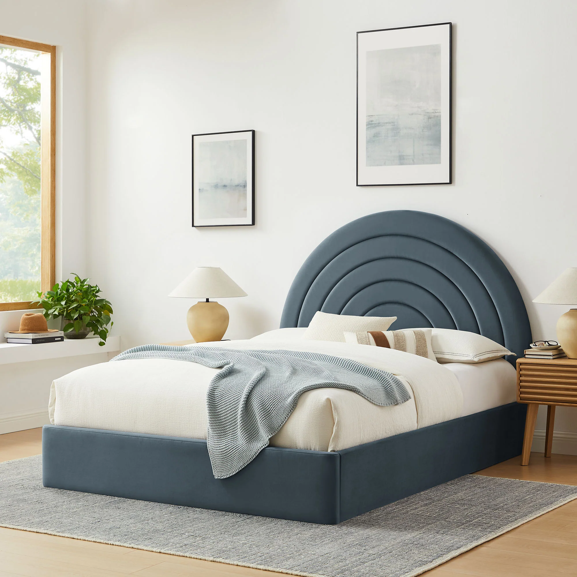 Solana Arched Performance Velvet King Platform Bed by Modway - Image 16