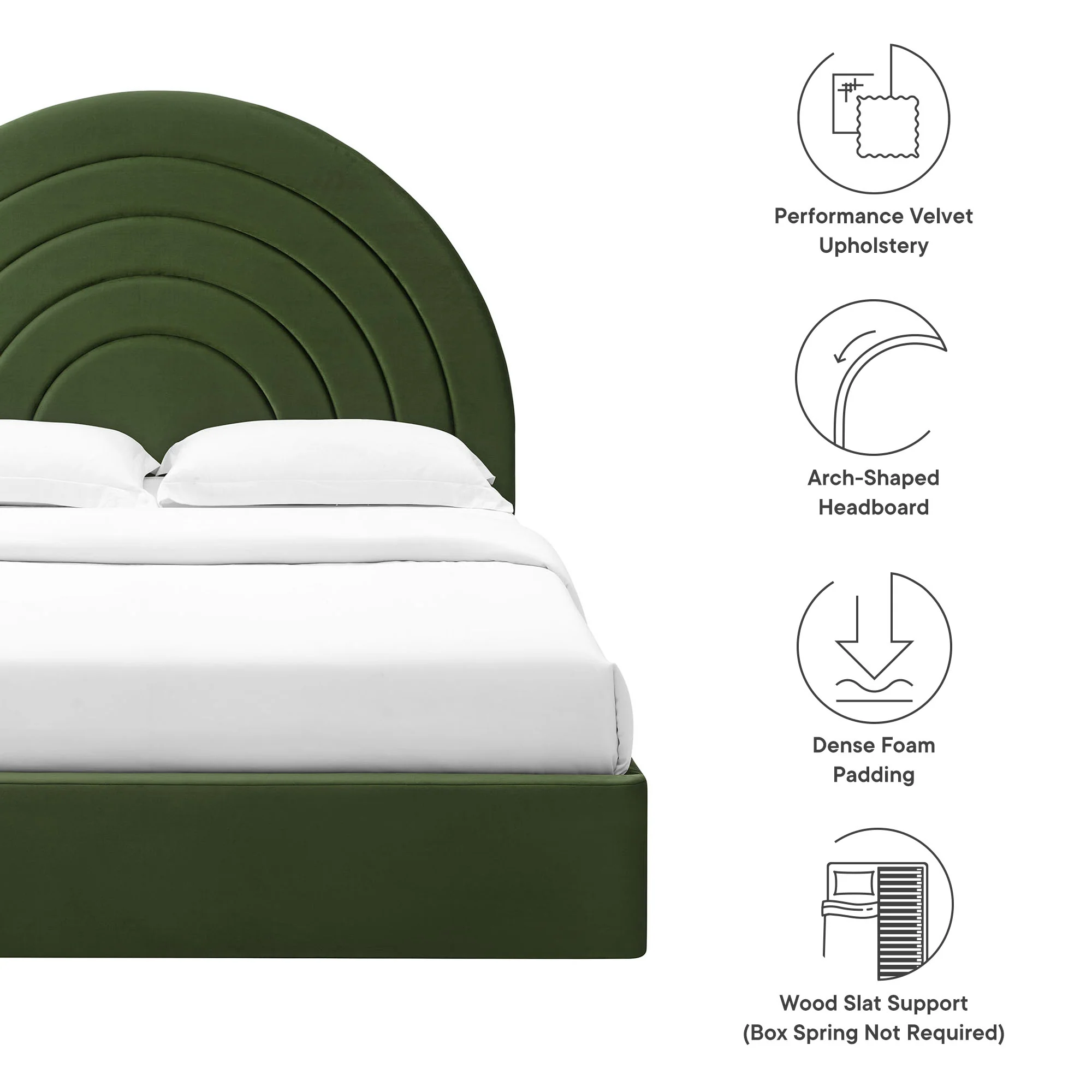 Solana Arched Performance Velvet King Platform Bed by Modway - Image 26
