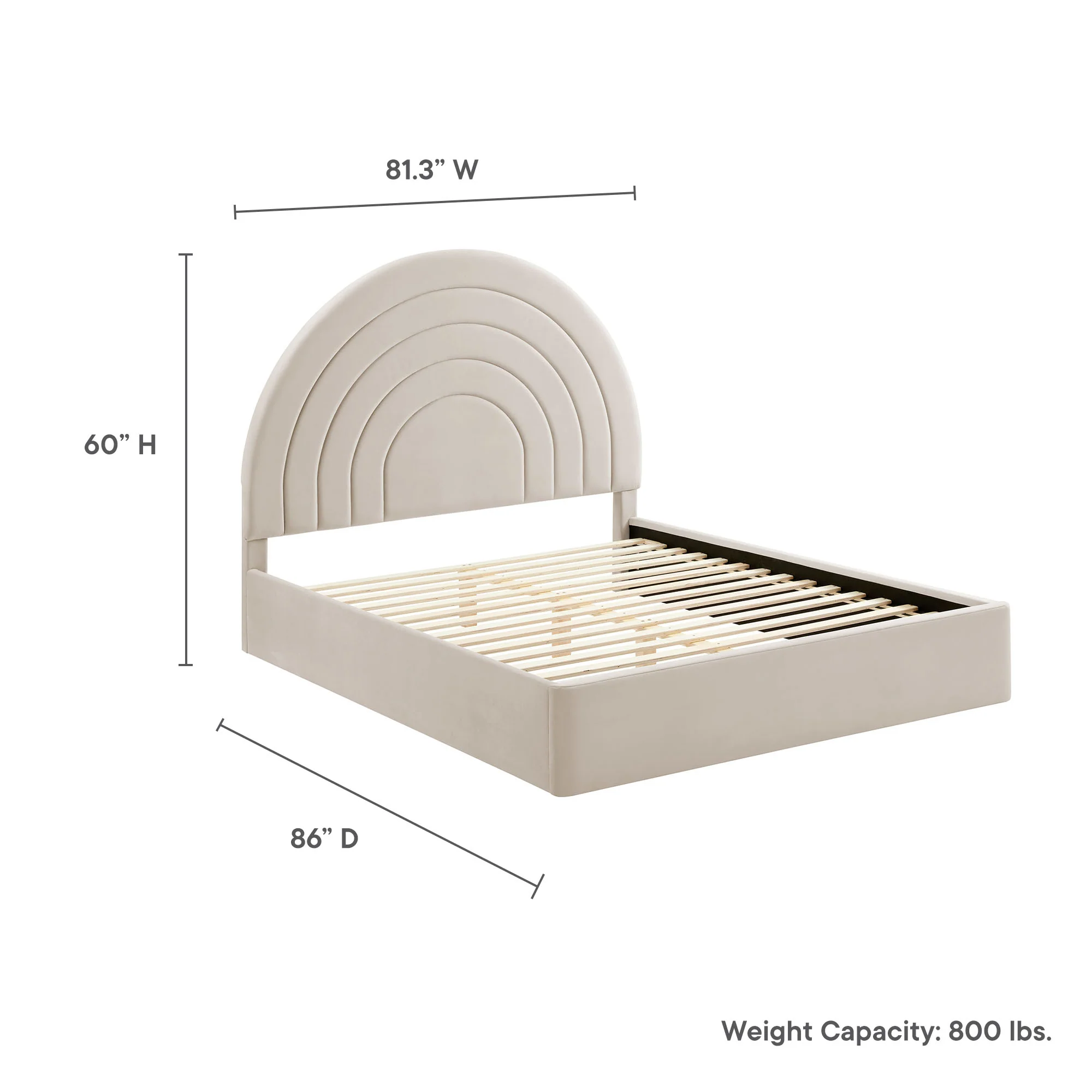 Solana Arched Performance Velvet King Platform Bed by Modway - Image 9