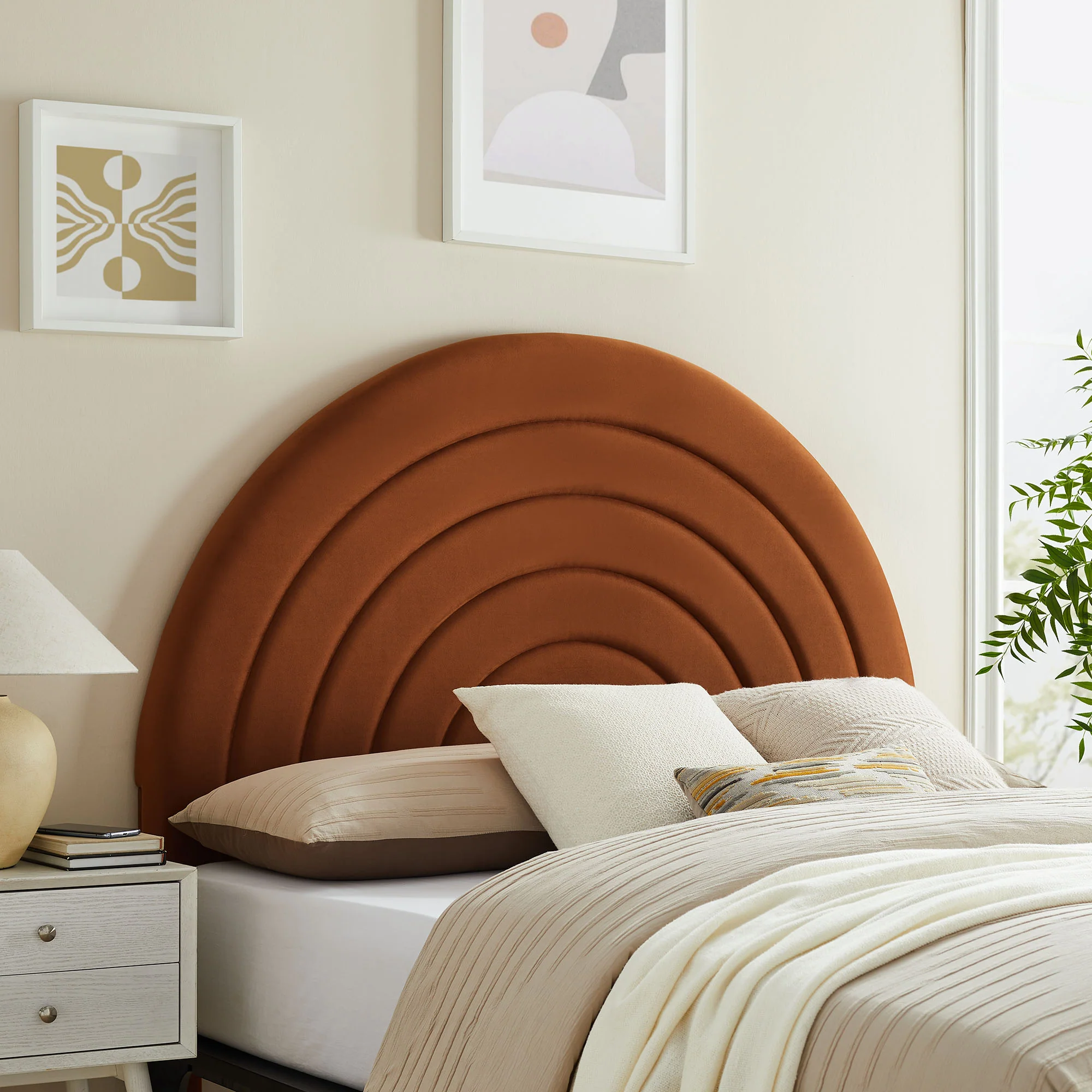 Solana Arched Performance Velvet Queen Headboard by Modway - Image 33