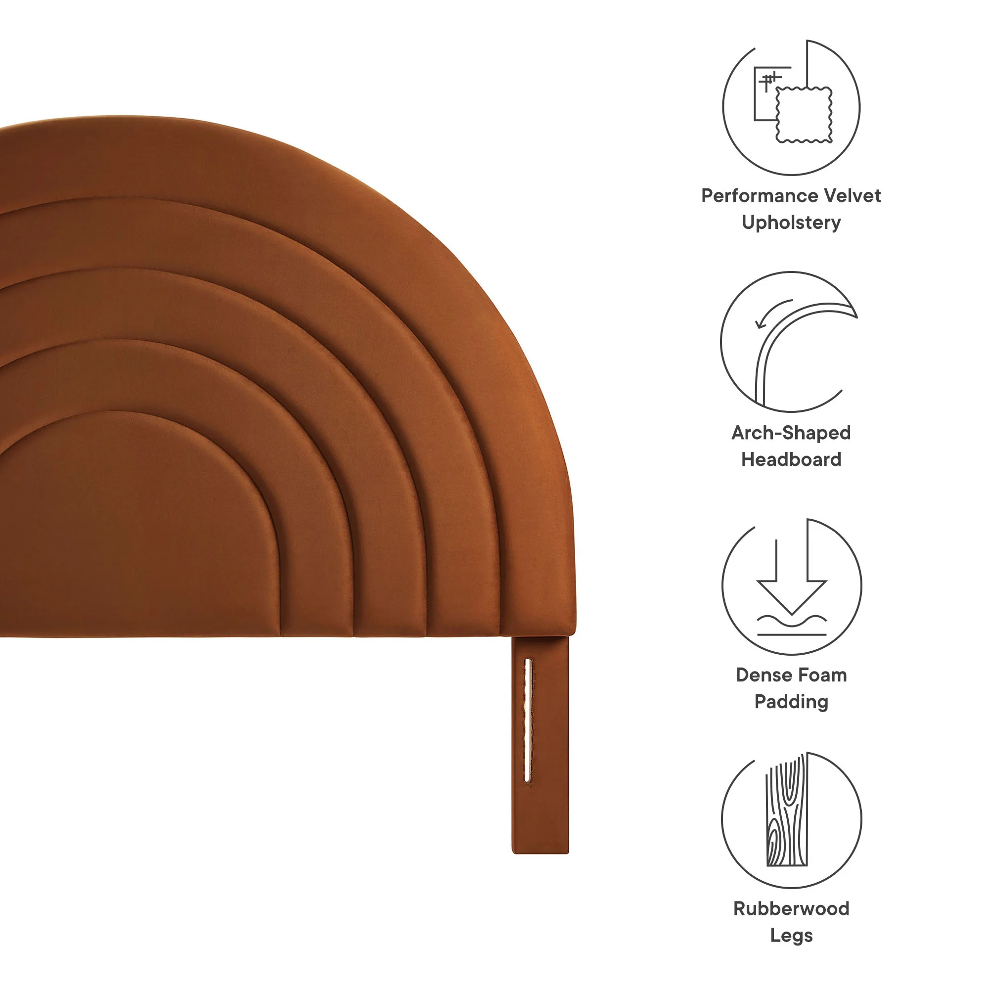 Solana Arched Performance Velvet Queen Headboard by Modway - Image 34