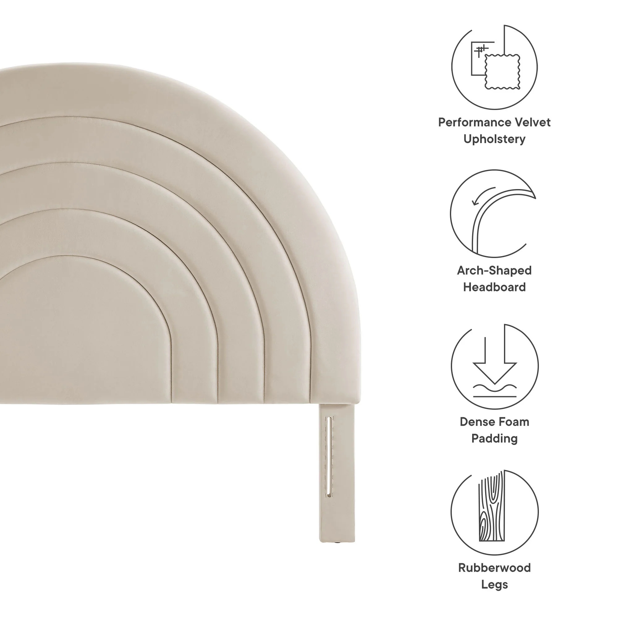 Solana Arched Performance Velvet Queen Headboard by Modway - Image 6