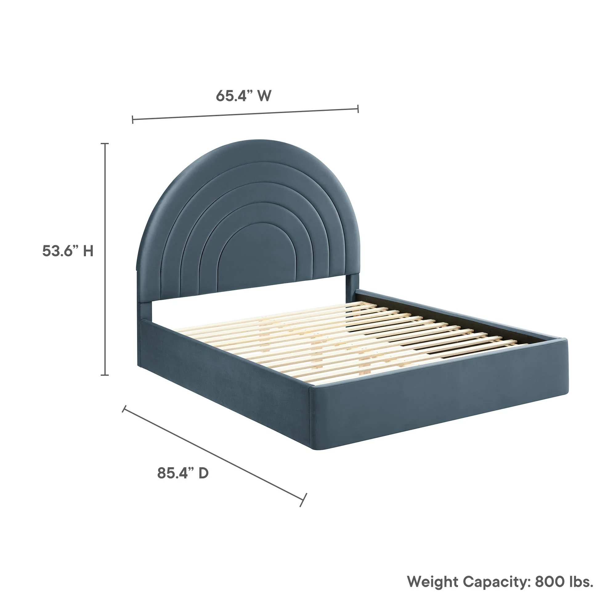 Solana Arched Performance Velvet Queen Platform Bed by Modway - Image 18