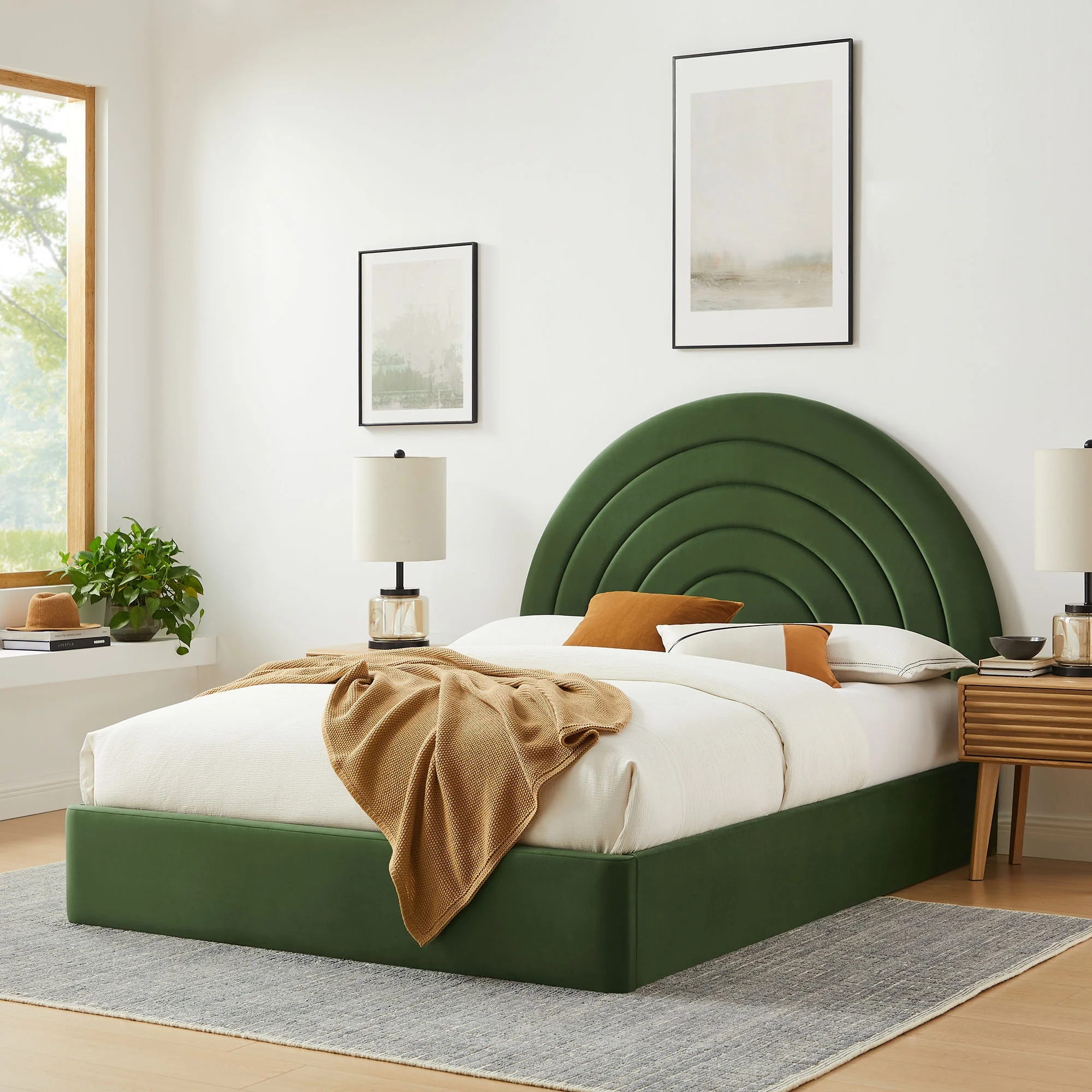 Solana Arched Performance Velvet Queen Platform Bed by Modway - Image 25