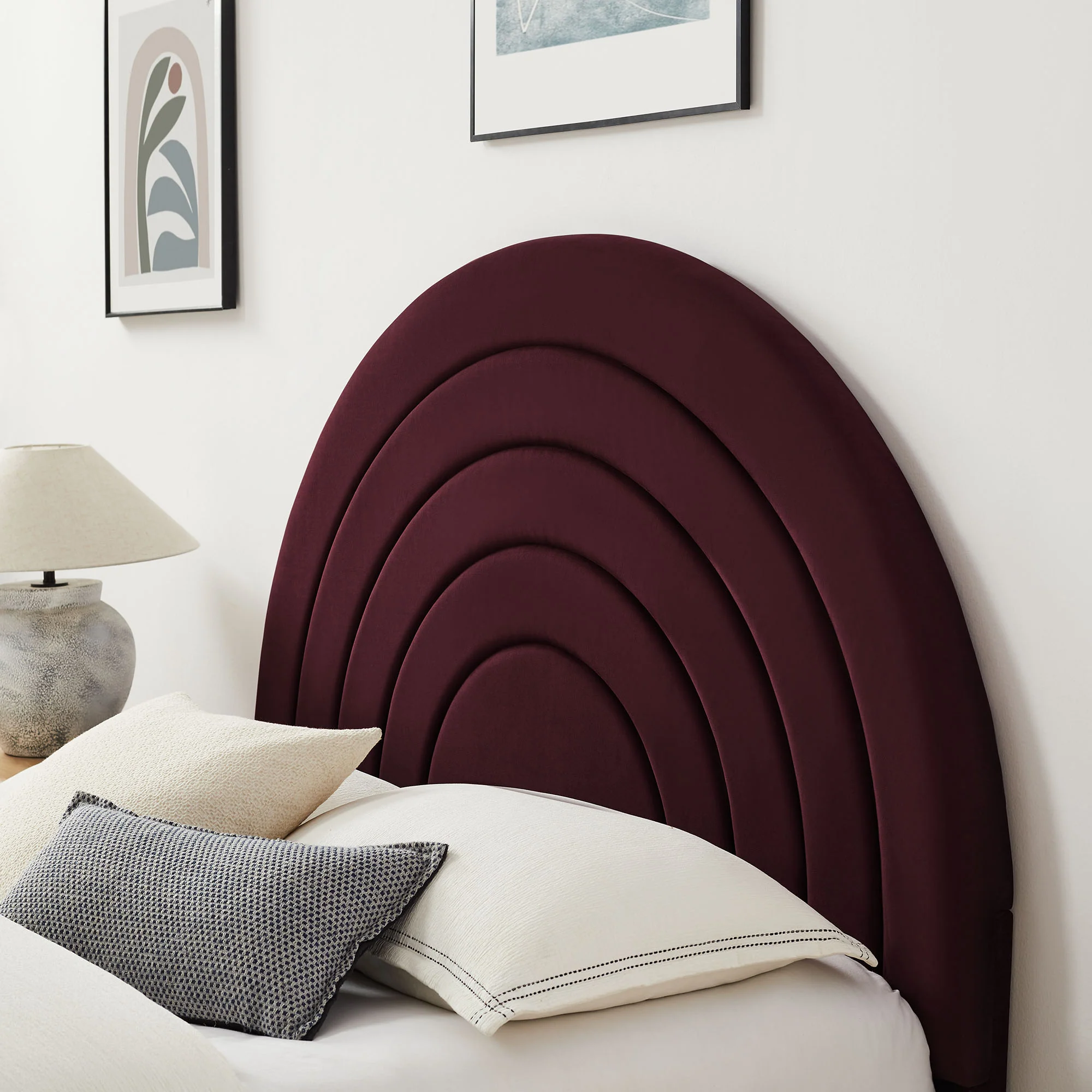 Solana Arched Performance Velvet Queen Platform Bed by Modway - Image 33