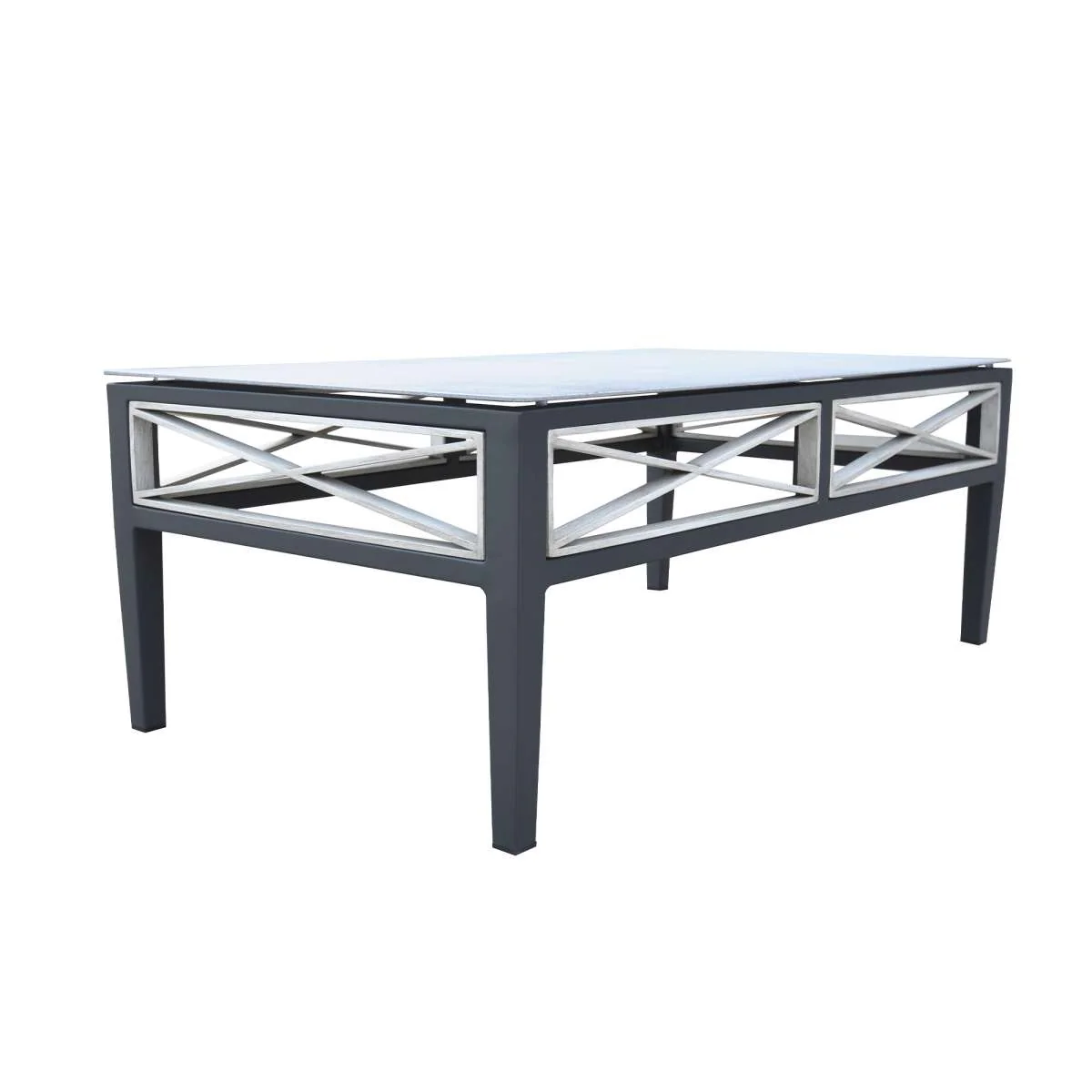 Sonoma Outdoor 4 piece Set in Dark Grey Finish and Charcoal Cushions By Armen Living - Image 6