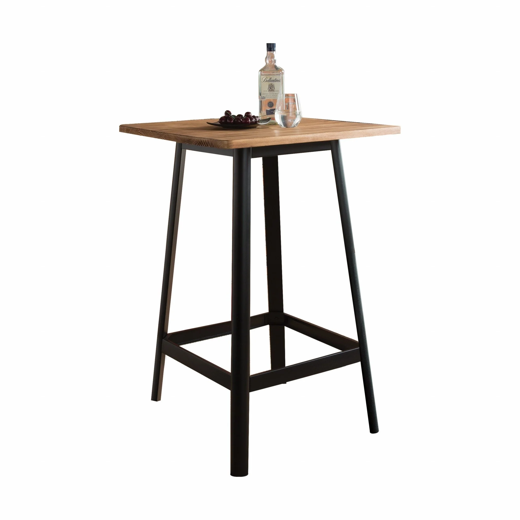 Square Natural And Black High Top Bar Table By Homeroots