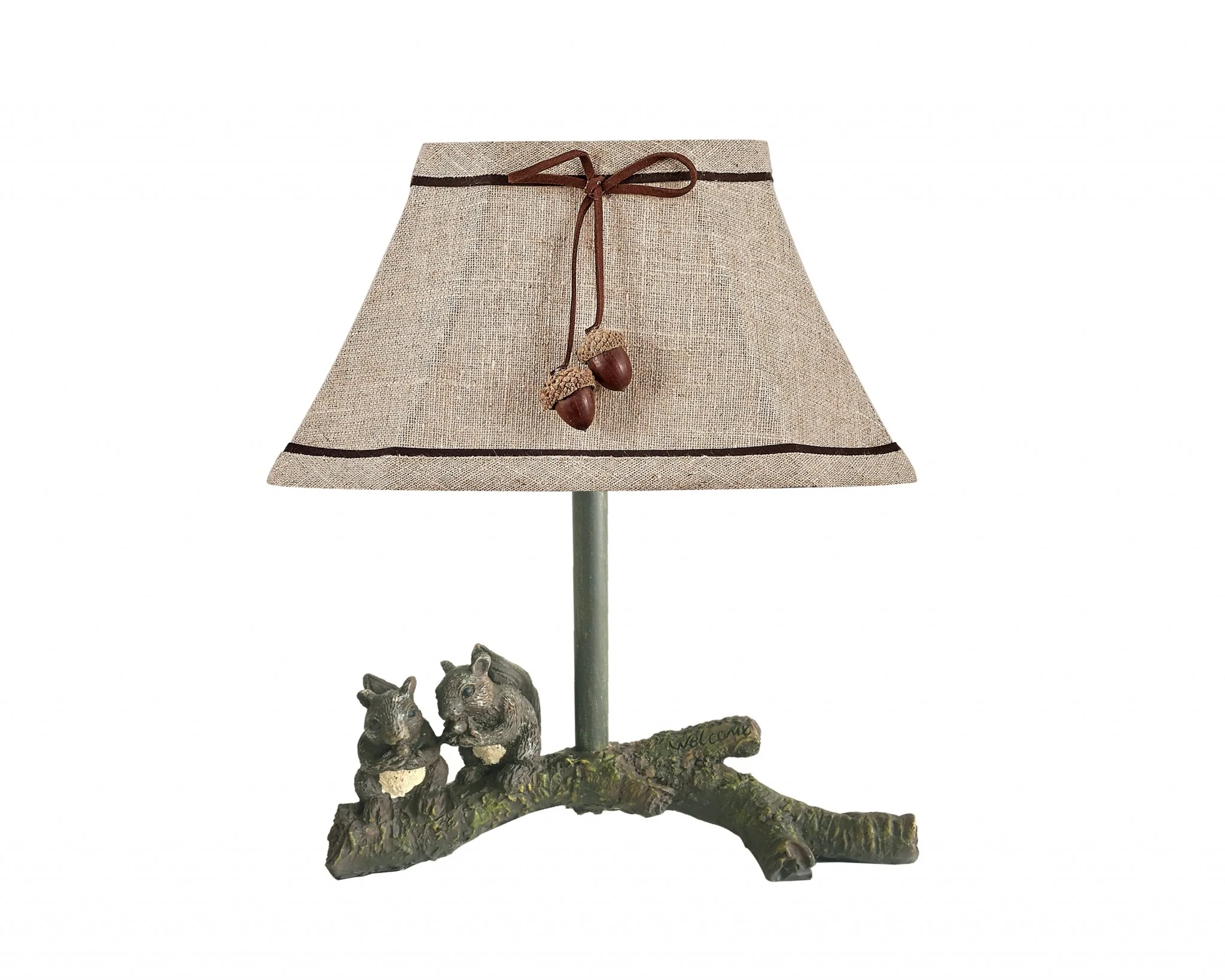 Squirrel Buddies Accent Lamp with Natural Shade By Homeroots