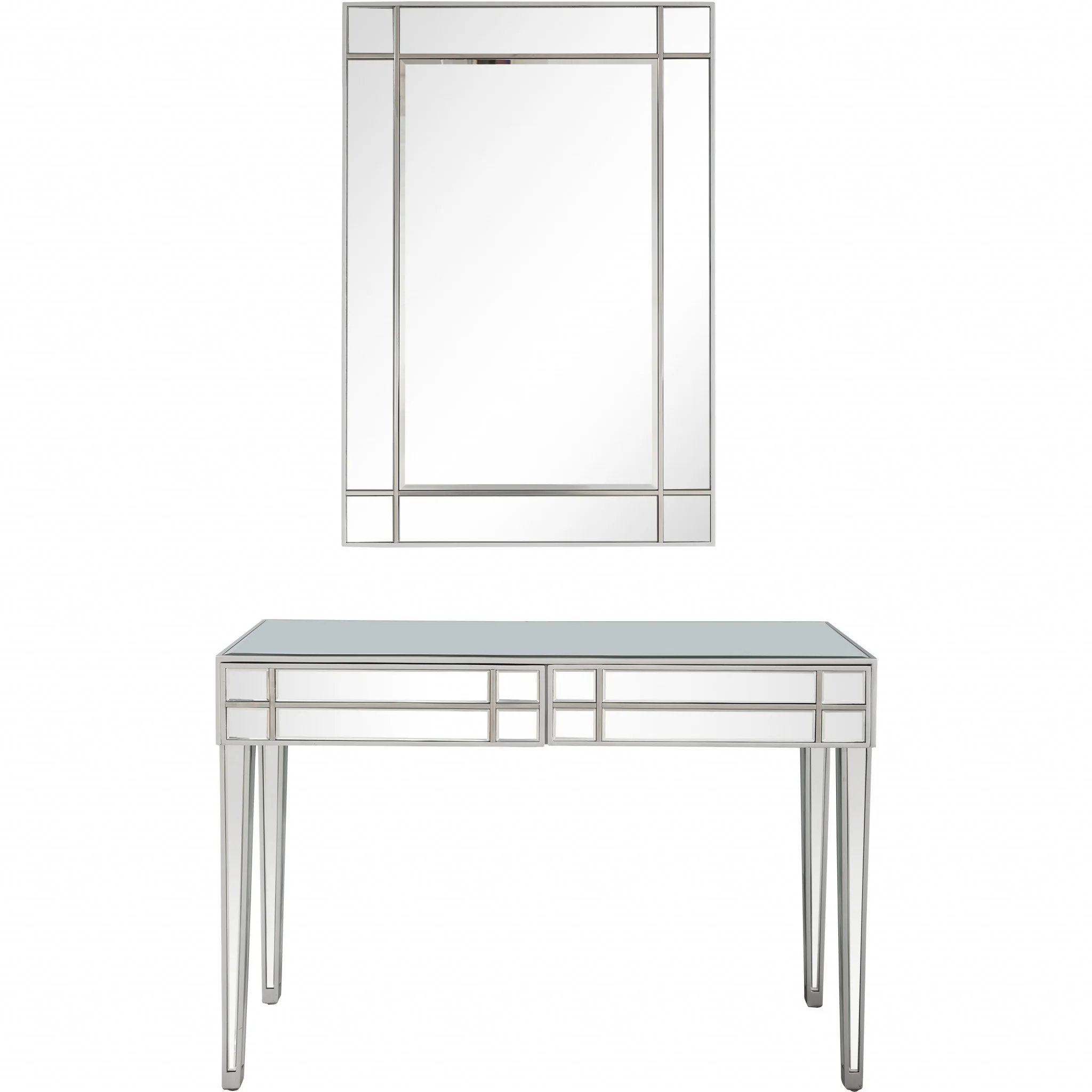 Stainless Steel Mirror and Console Table By Homeroots