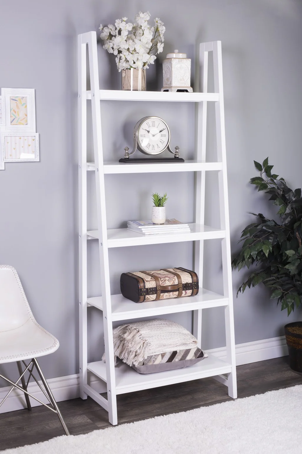 Stallings White Bookcase By Homeroots