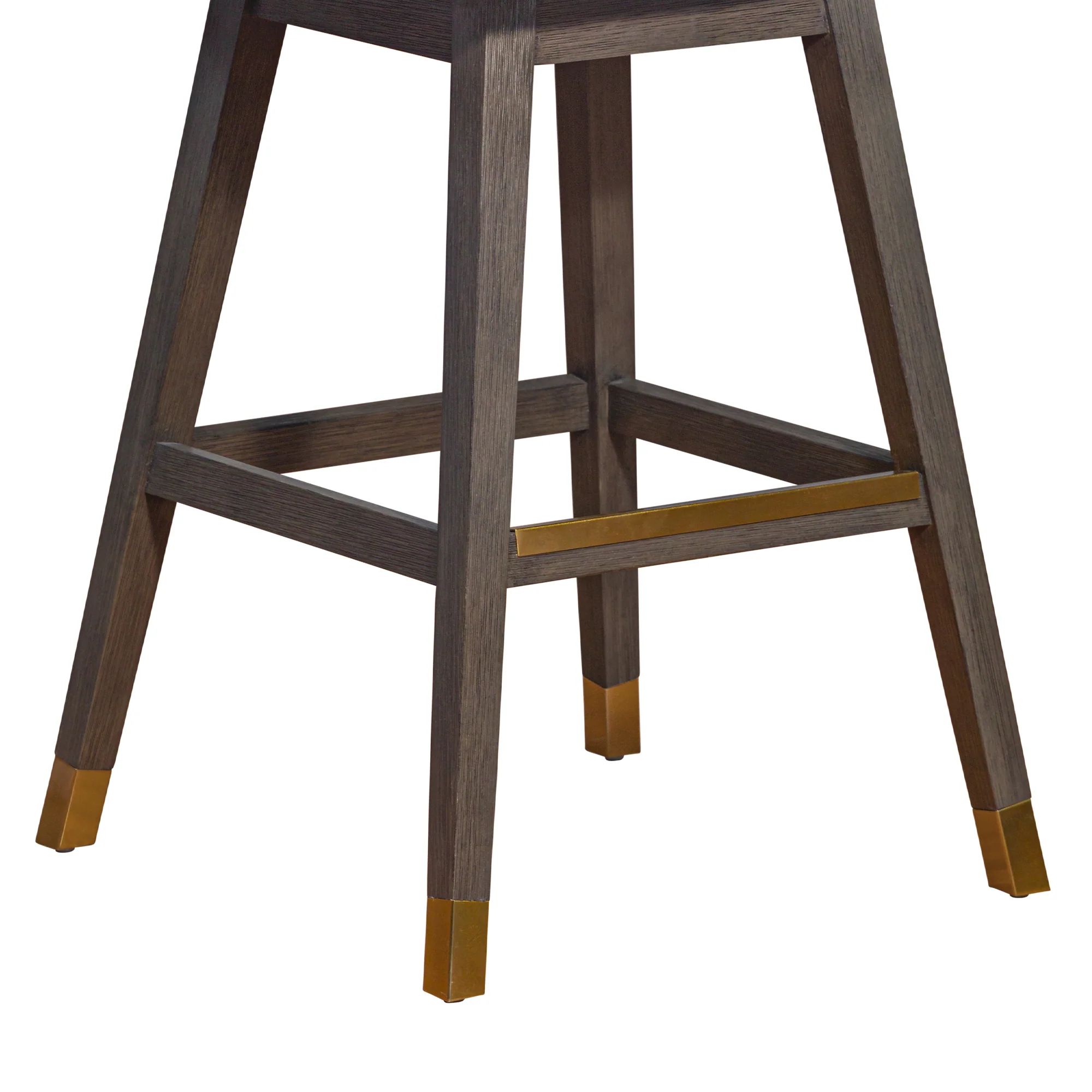 Stancoste Swivel Bar Stool in Grey Oak Wood Finish with Taupe Fabric By Armen Living - Image 8