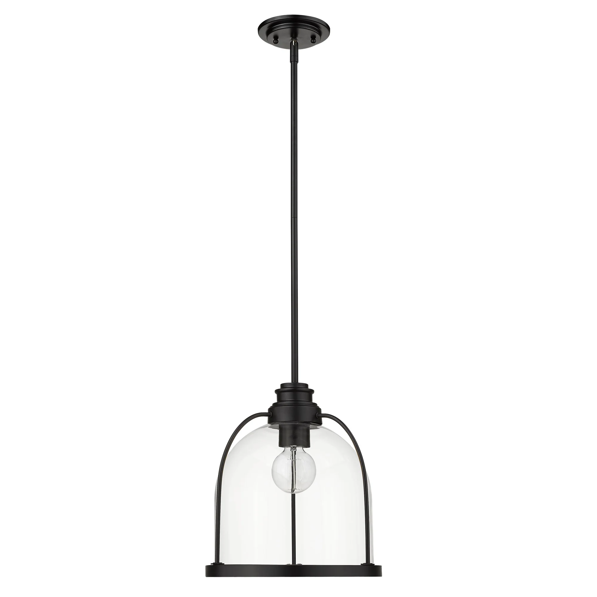 Stanton 1-Light Matte Black Pendant By Homeroots