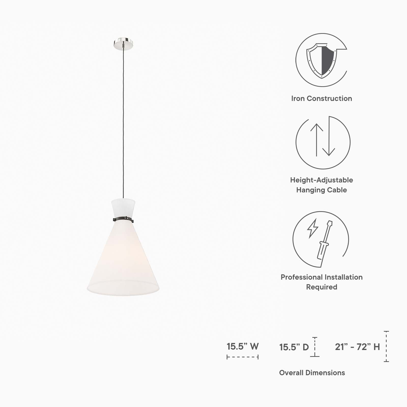 Starlight 1-Light Pendant Light By Modway - EEI-5659 - Image 6
