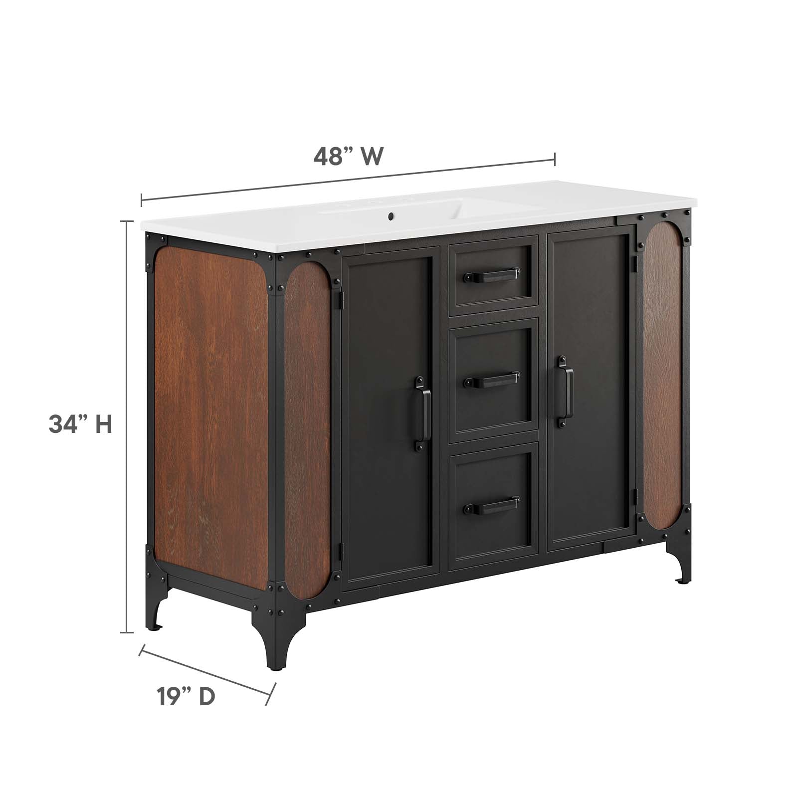 Steamforge 48" Single Sink Bathroom Vanity By Modway - EEI-6419 - Image 6