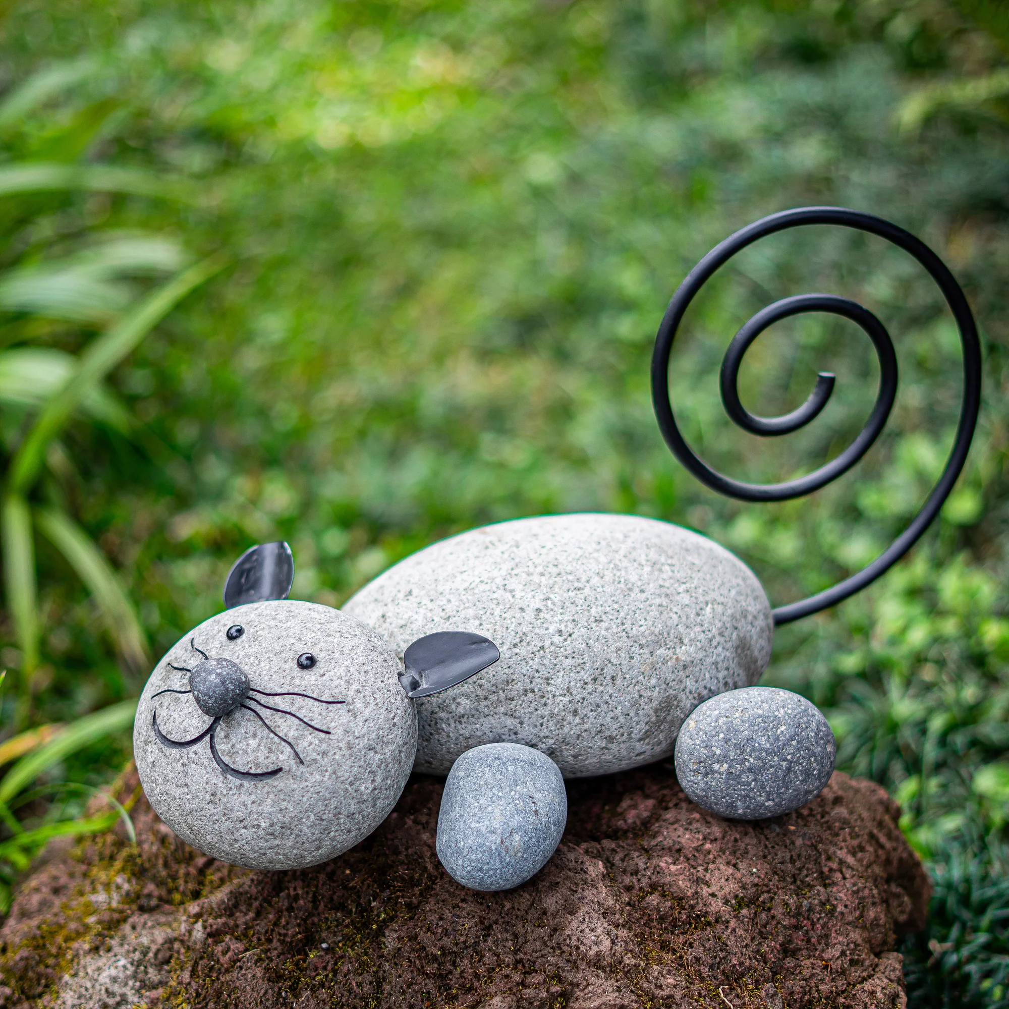 Stone Lying Cat Set of 2 By Garden Age Supply