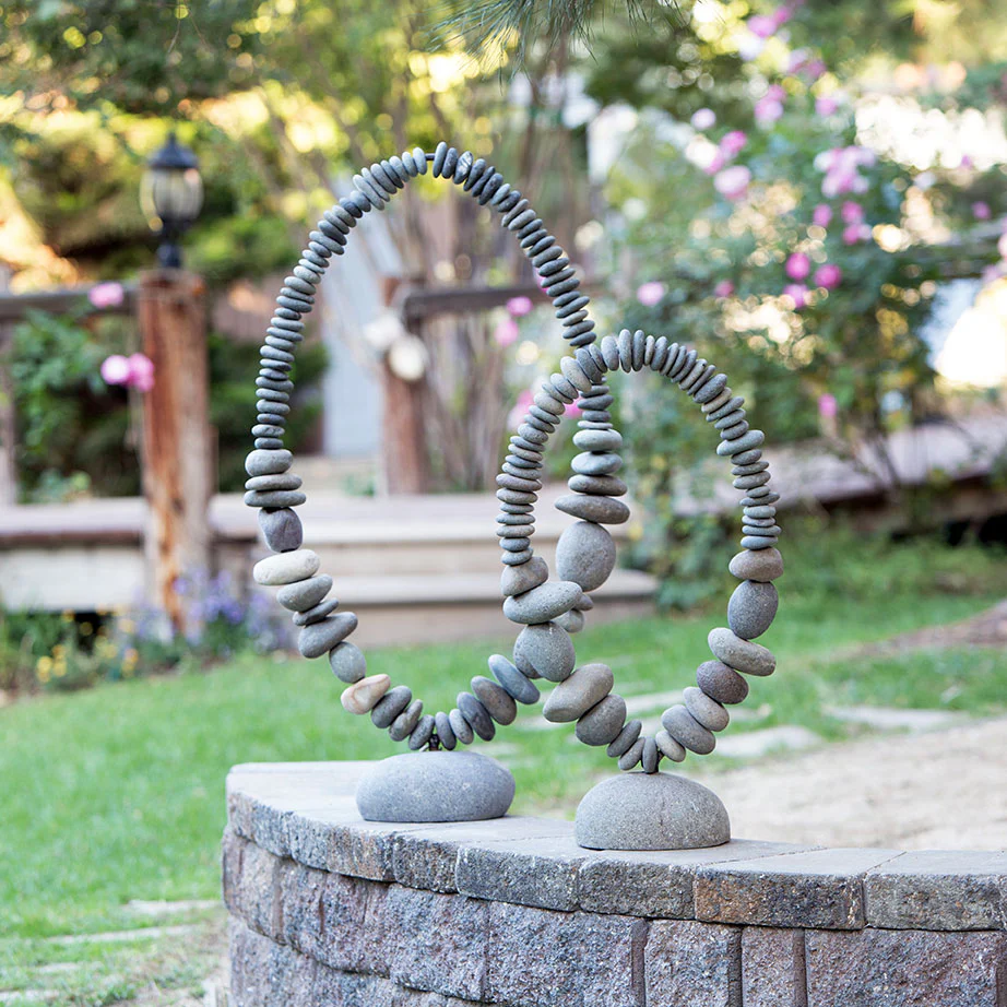 Stone Oval Ring on Stand Set of 2 By Garden Age Supply - Image 4