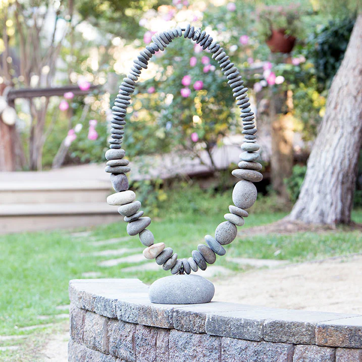 Stone Oval Ring on Stand Set of 2 By Garden Age Supply - Image 5