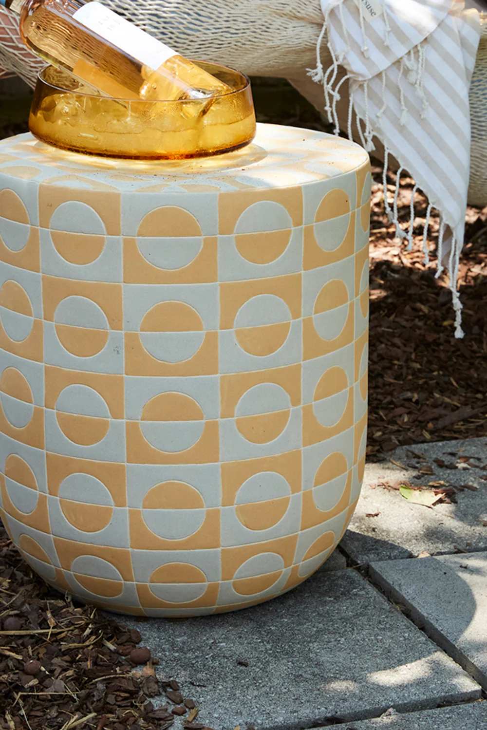 Sun Dial Stool By Accent Decor