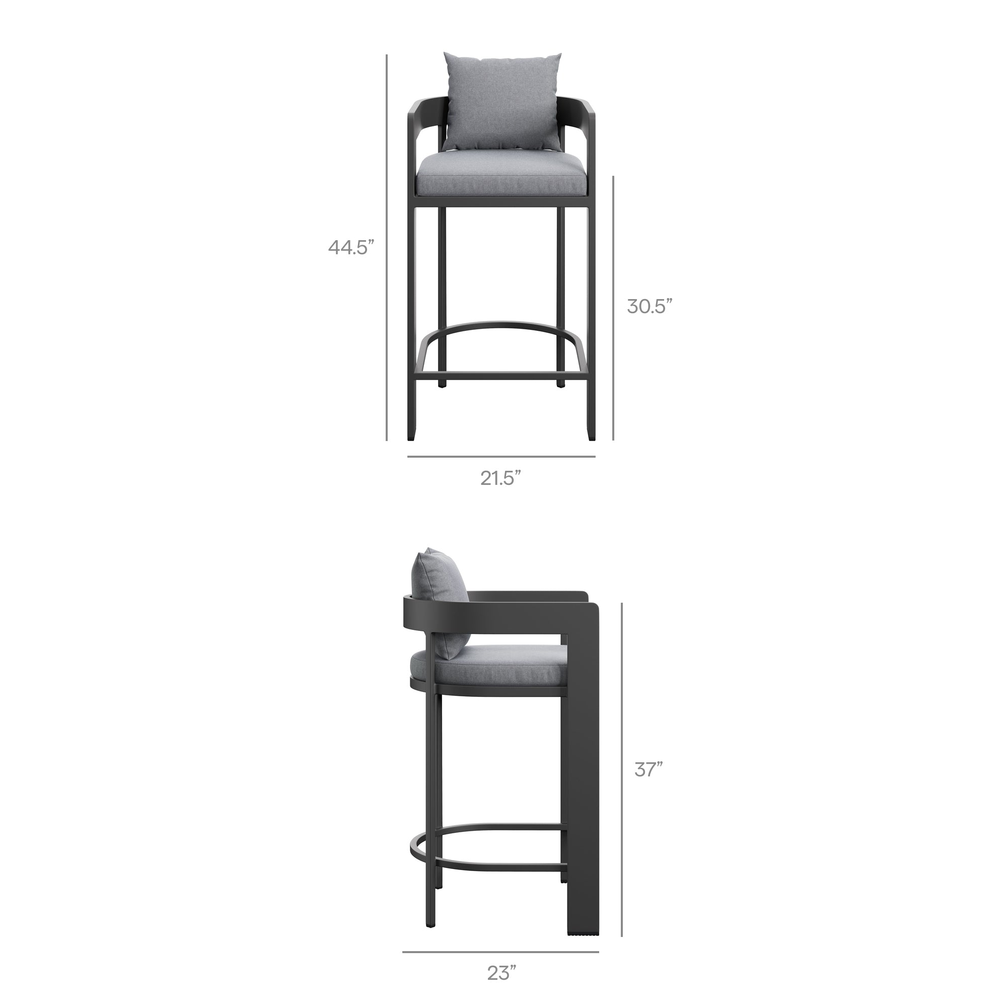 Tahoe 3-Piece Outdoor Patio Aluminum Bar Table Set by Modway - Image 14