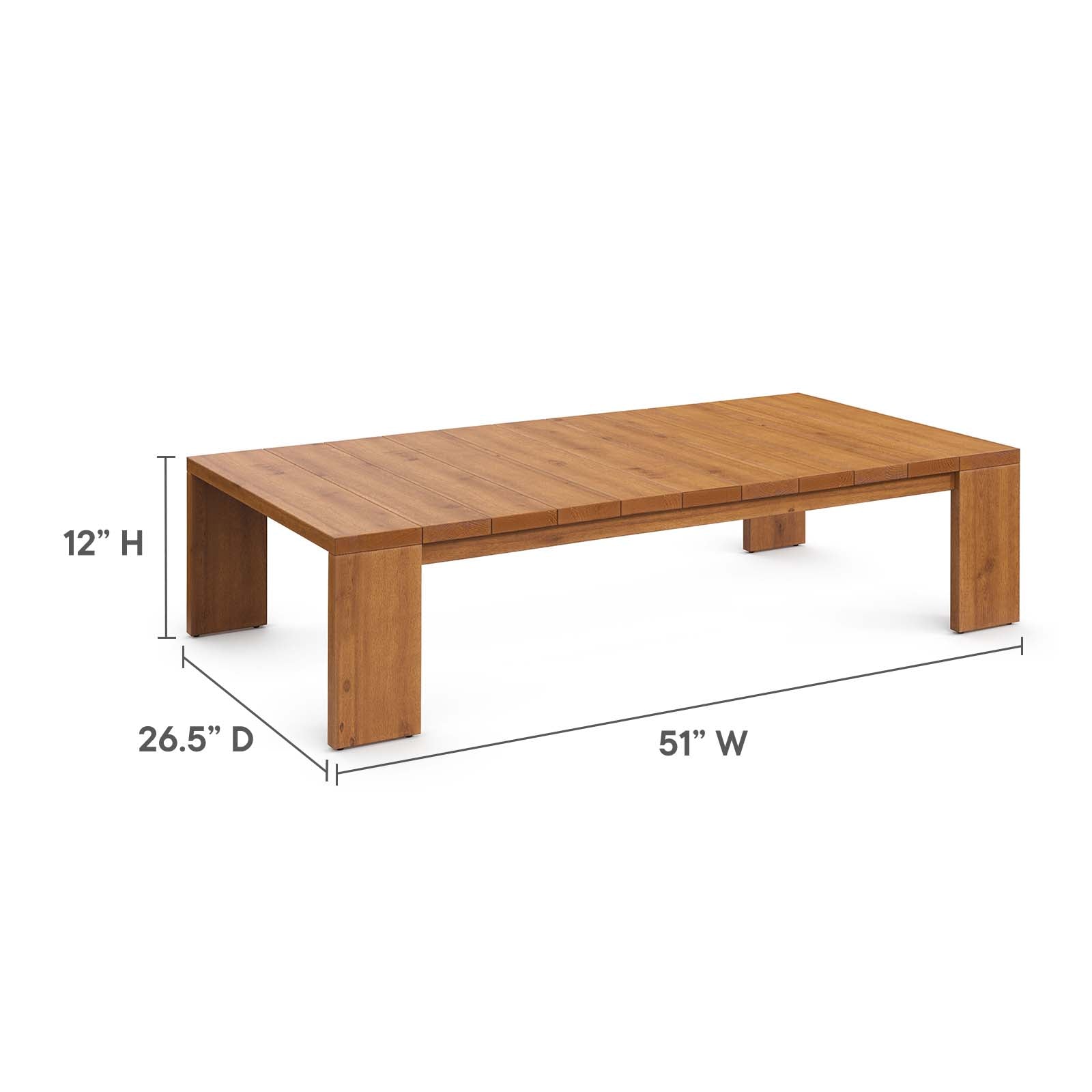 Tahoe Outdoor Patio Acacia Wood Coffee Table By Modway - EEI-6786 - Image 8
