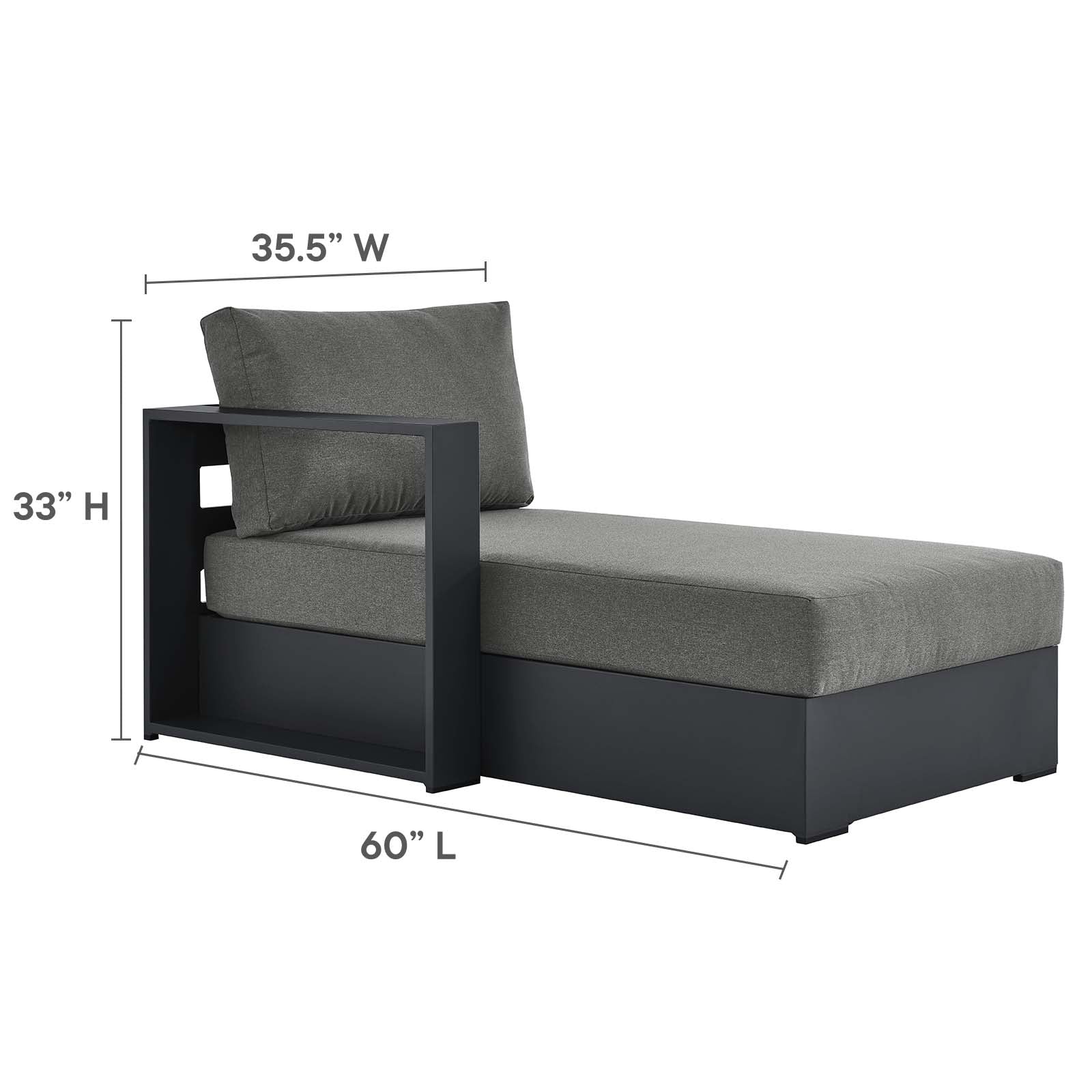 Tahoe Outdoor Patio Powder-Coated Aluminum 4-Piece Sectional Sofa Set By Modway - EEI-6676 - Image 5