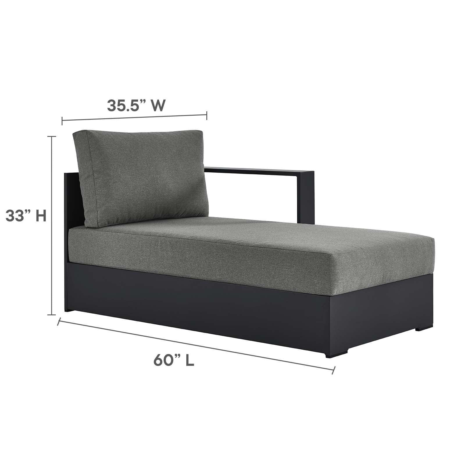 Tahoe Outdoor Patio Powder-Coated Aluminum 4-Piece Sectional Sofa Set By Modway - EEI-6676 - Image 7
