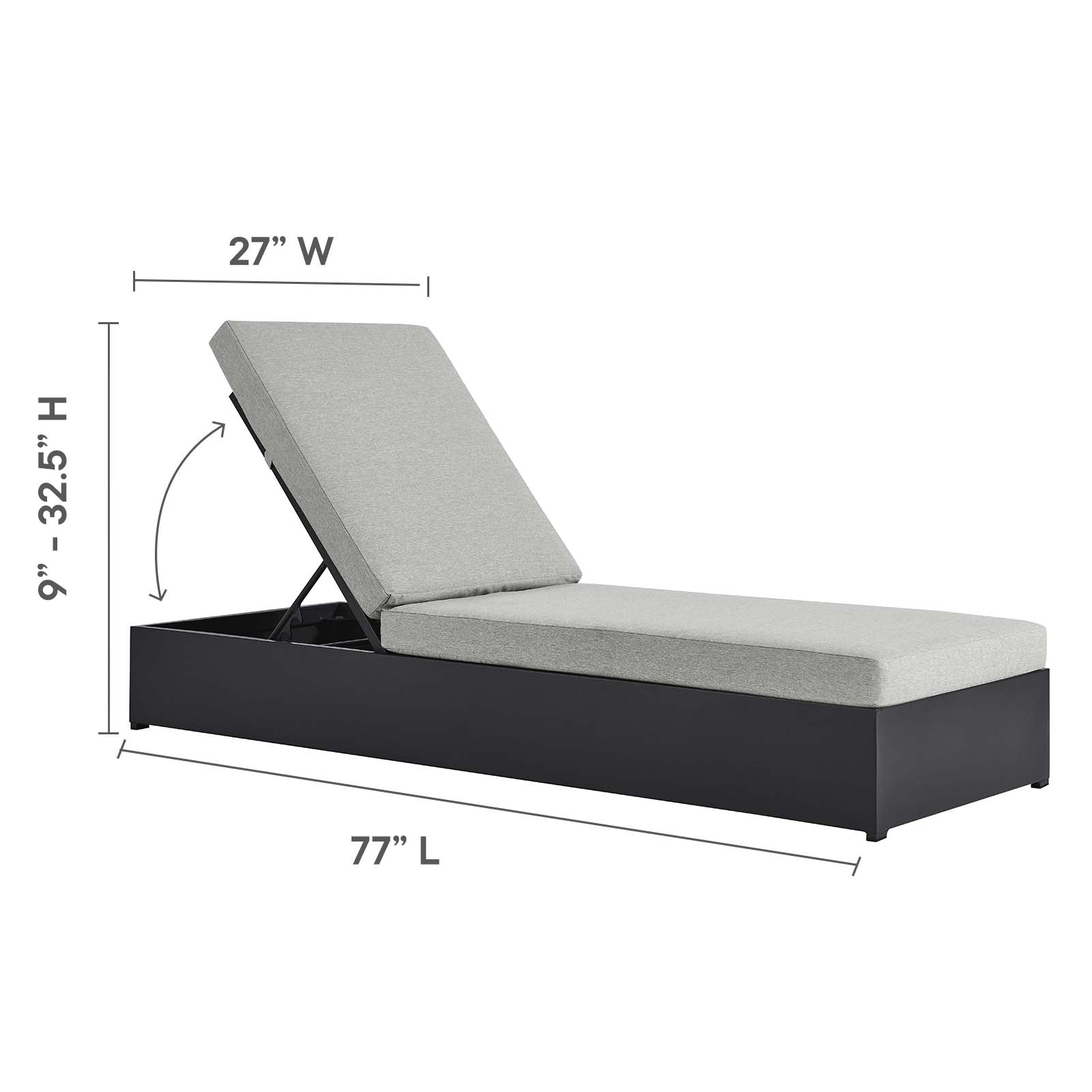 Tahoe Outdoor Patio Powder-Coated Aluminum Chaise Lounge Chair By Modway - EEI-6634 - Image 18