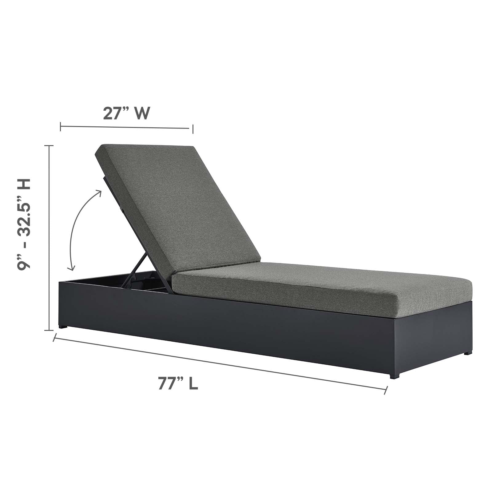 Tahoe Outdoor Patio Powder-Coated Aluminum Chaise Lounge Chair By Modway - EEI-6634 - Image 9