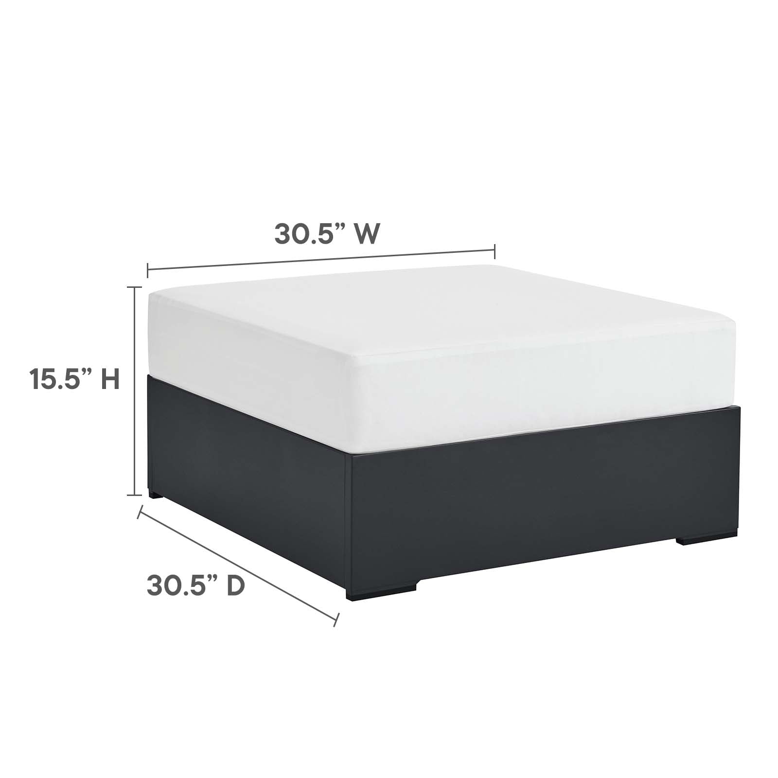 Tahoe Outdoor Patio Powder-Coated Aluminum Ottoman By Modway - EEI-6627 - Image 22