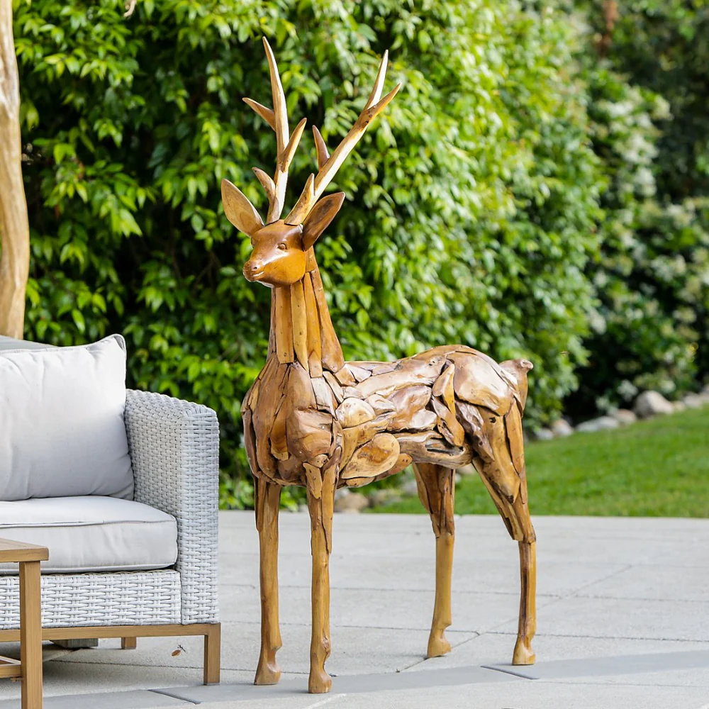 Teak Root Driftwood Deer By Garden Age Supply - Image 2