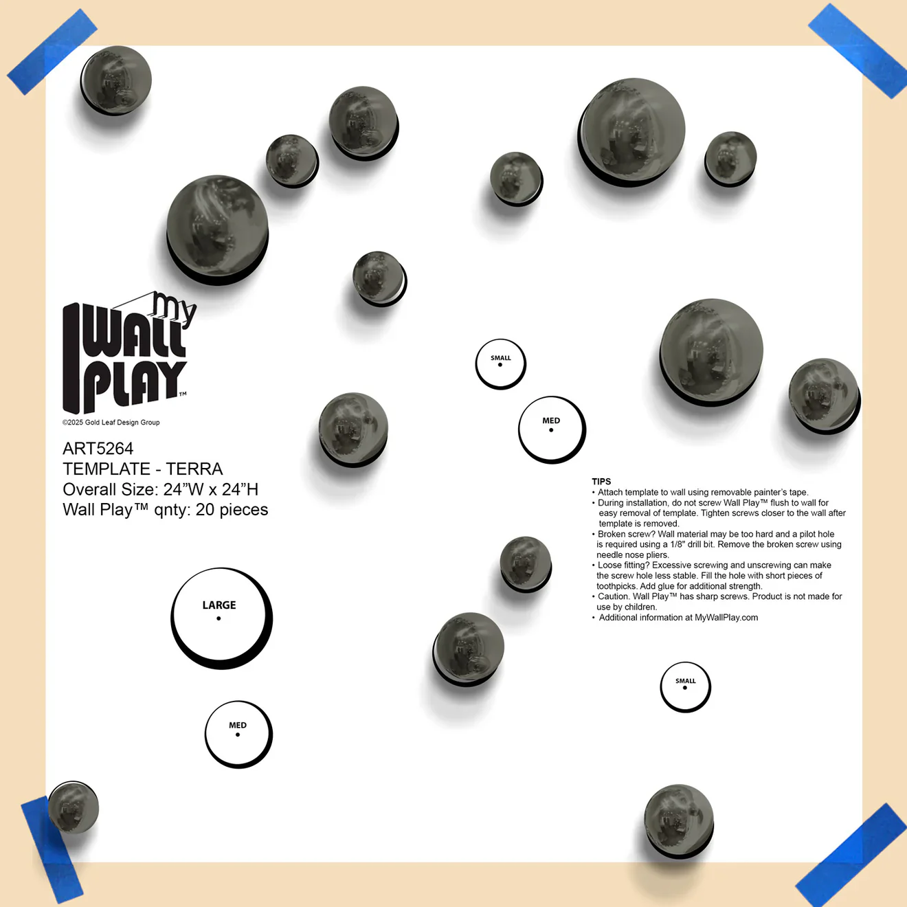 Template Kit - TERRA Orb, ~24"x24" Matte By Gold Leaf - Image 3