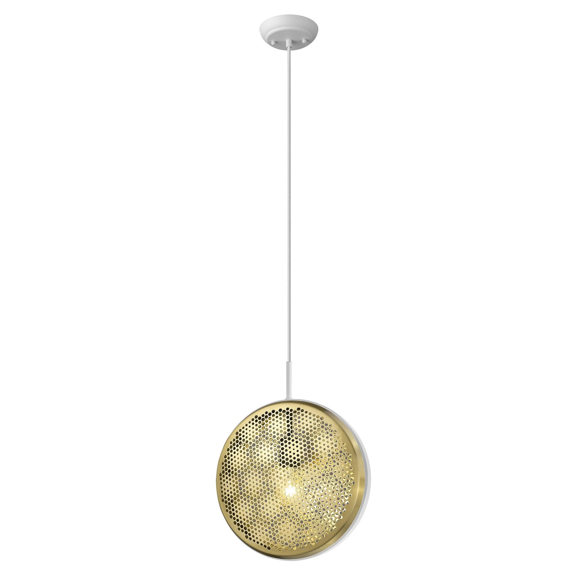 Tholos 1-Light White Pendant By Homeroots
