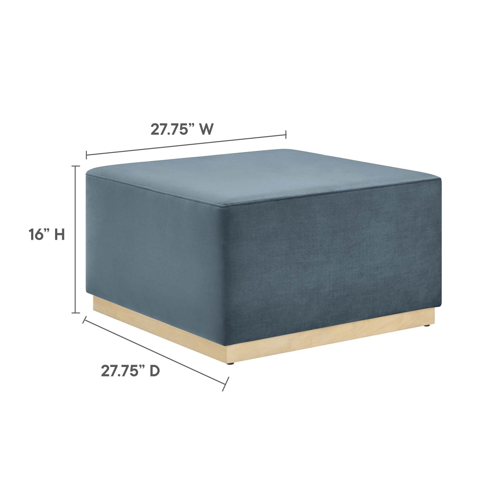 Tilden Large 28" Square Performance Velvet Upholstered Ottoman By Modway - EEI-6643 - Image 15