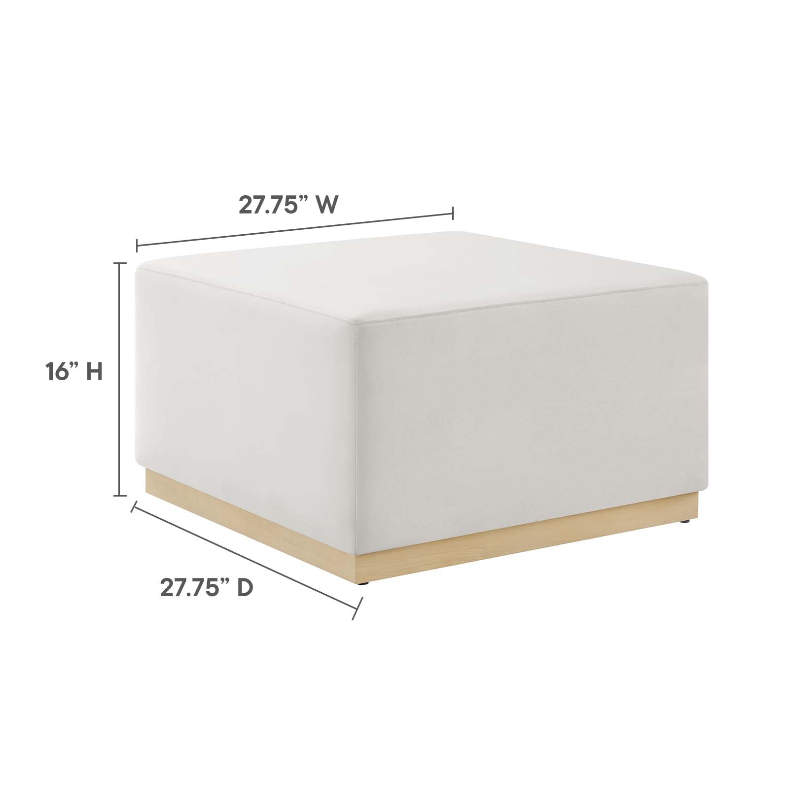 Tilden Large 28" Square Performance Velvet Upholstered Ottoman By Modway - EEI-6643 - Image 8